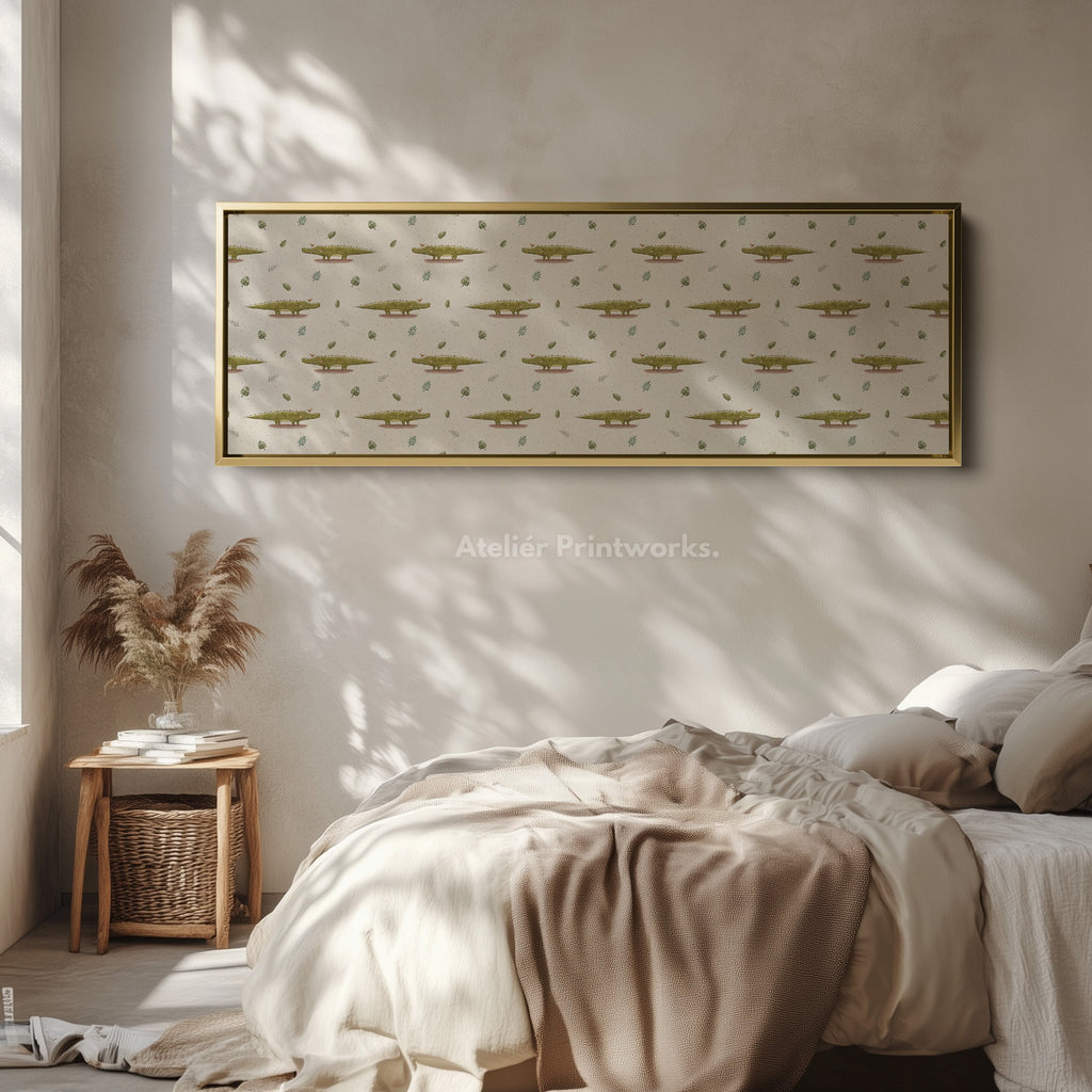 Cute Crocodile Kids Nursey Horizontal Long Wall Art
