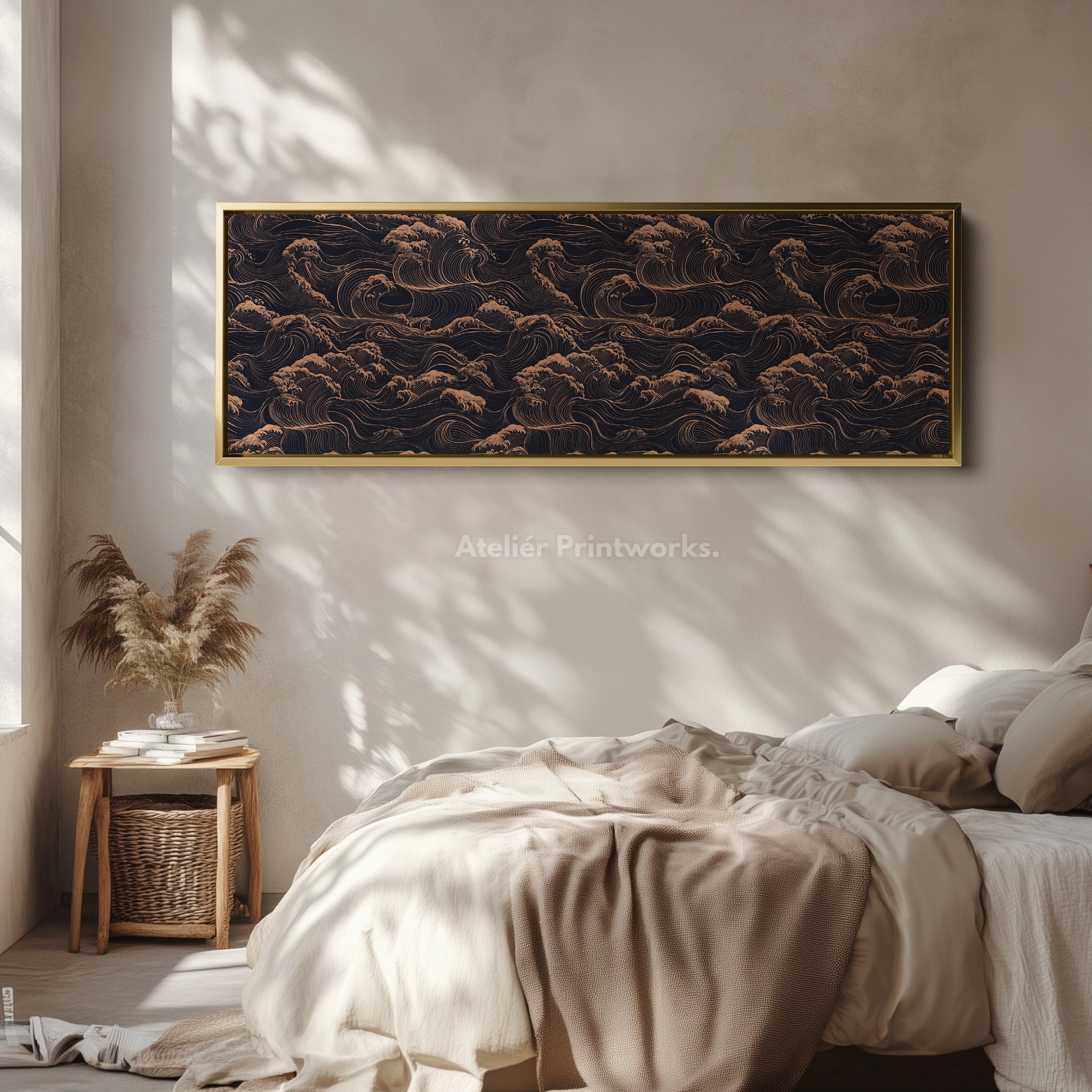 Japanese Waves Long Horizontal Wall Art