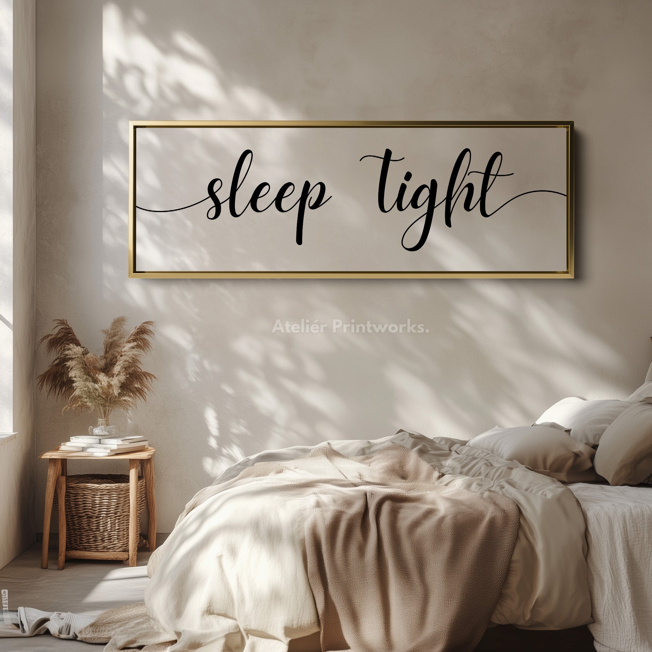 Above Bed Wall Art Long Panoramic  'Sleep Tight'