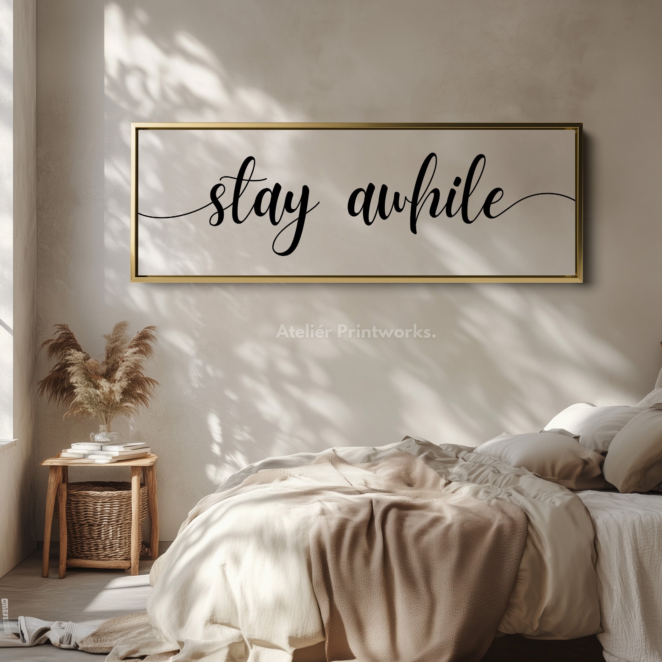 Master Bedroom Above Bed Wall Art - Stay Awhile
