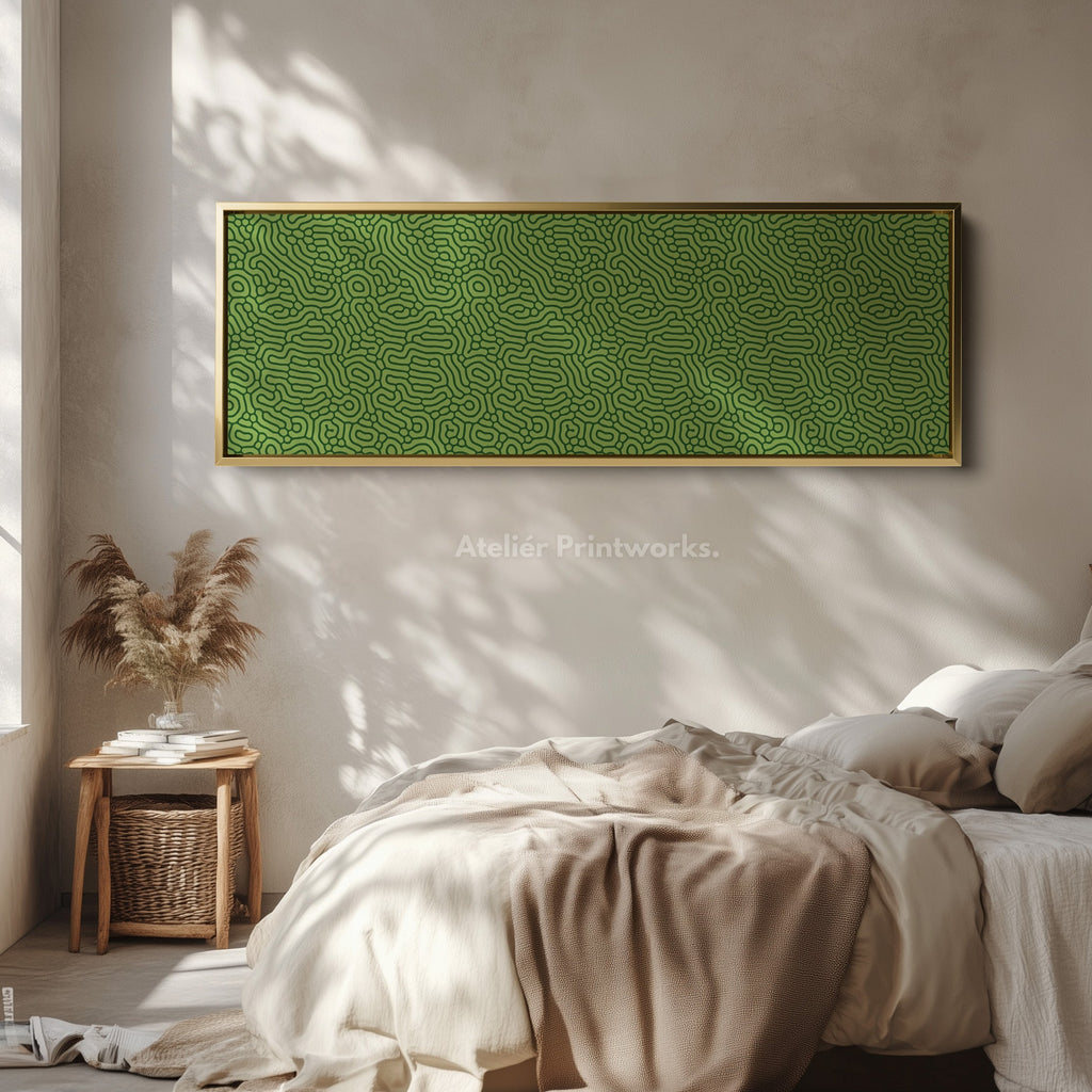 Green Organic Pattern Panoramic Long Wall Decor