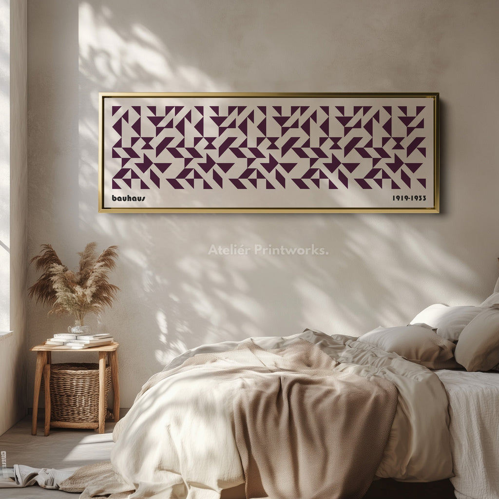 Panoramic Wall Decor Purple Bauhaus Framed Canvas