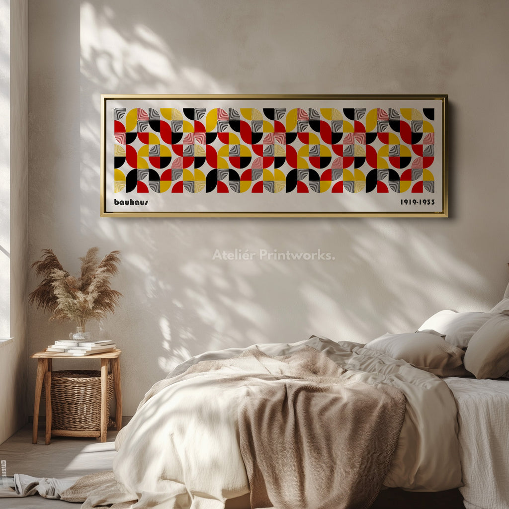 Above Bed Wall Art Framed Bauhaus Canvas
