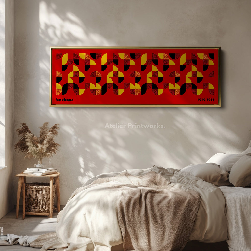Horizontal Above Bed Red Wall Art Bauhaus