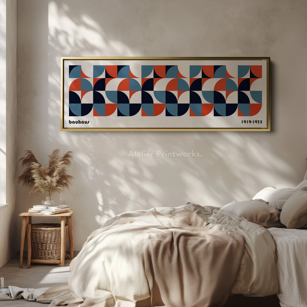 Long Framed Living Room Wall Art Modern Bauhaus