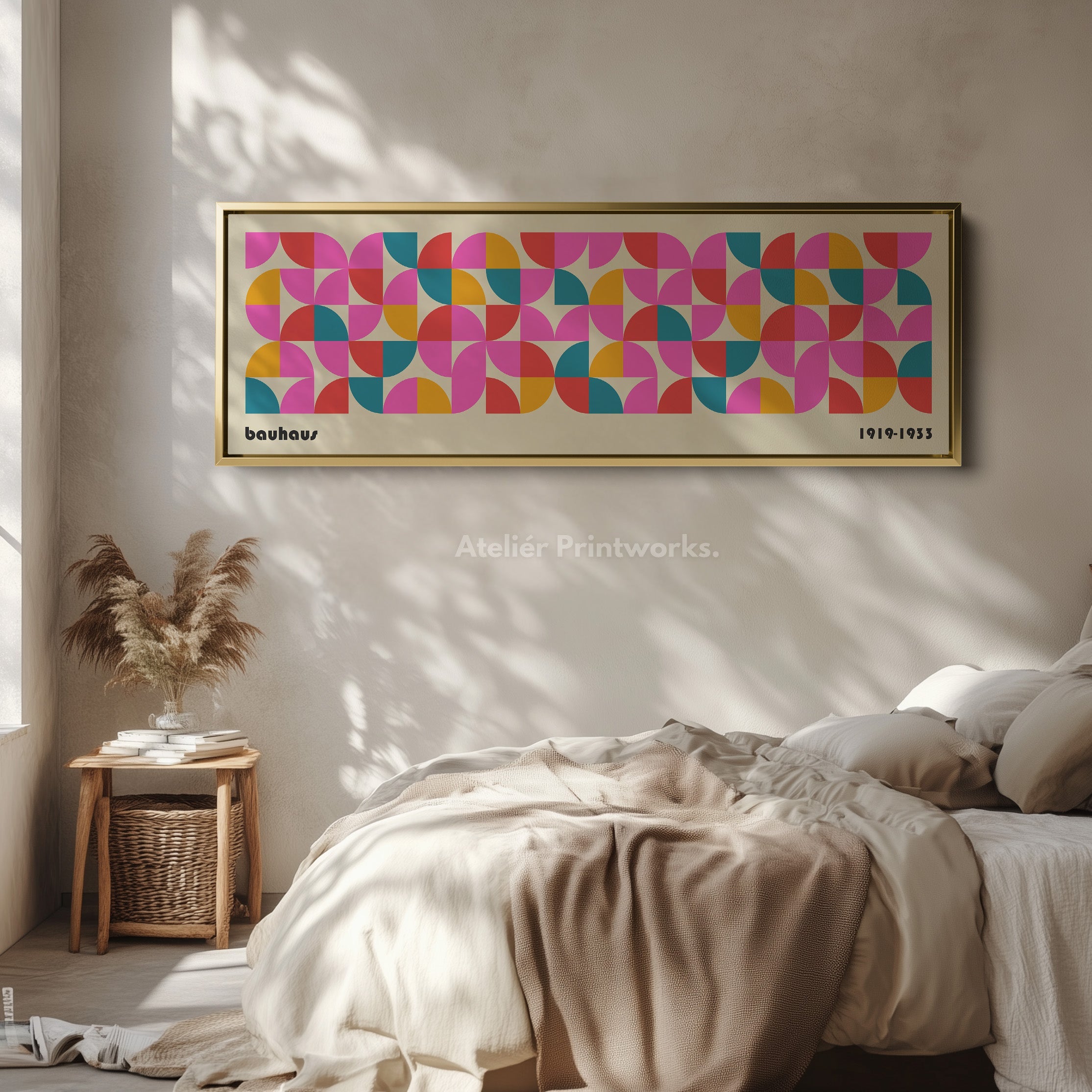 Panoramic Living Room Bauhaus Beige Wall Art