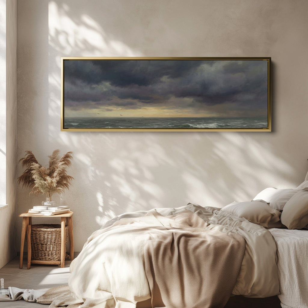 Bedroom Wall Art Stormy Ocean Horizon Oversized Wall Decor Bedroom