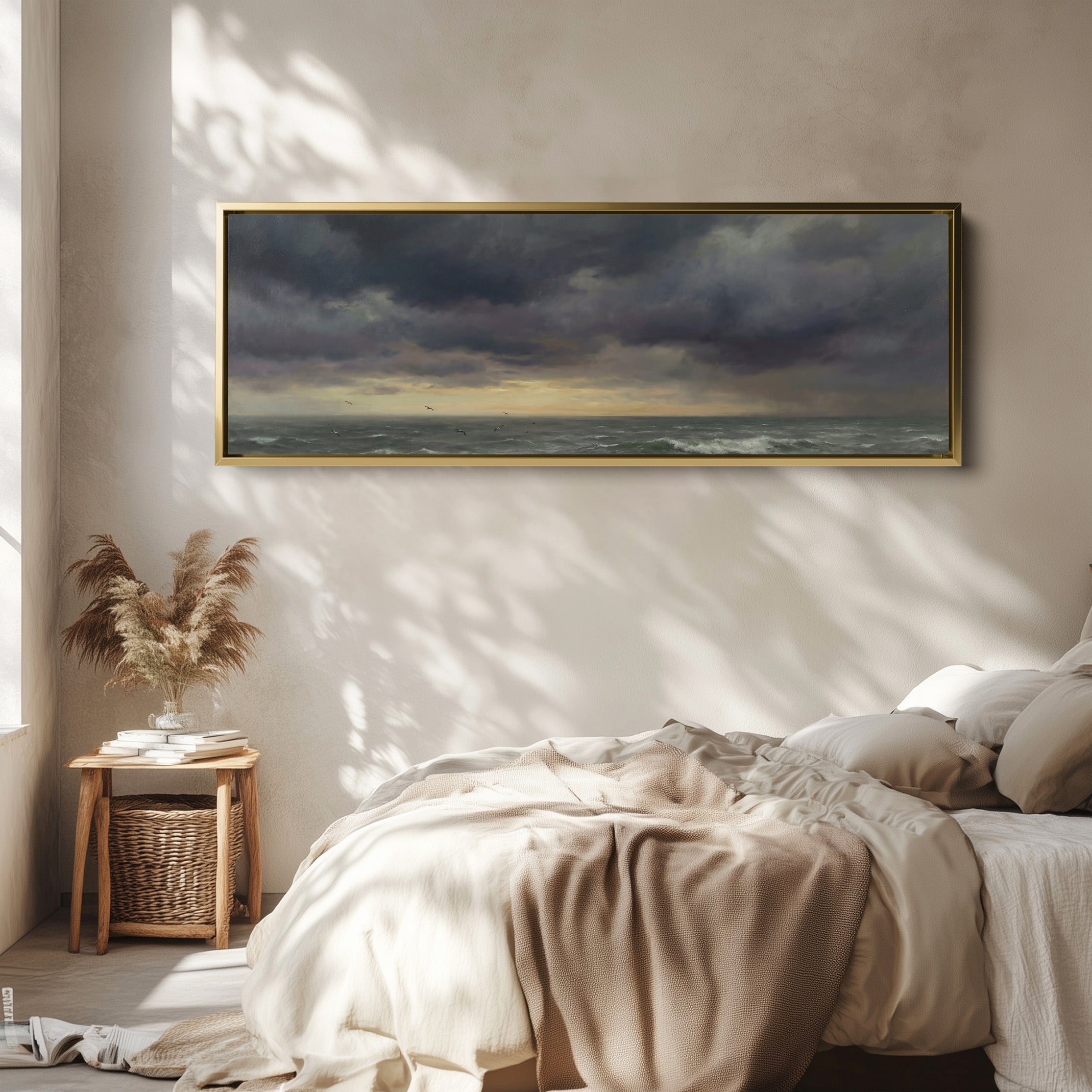 Bedroom Wall Art Stormy Ocean Horizon Oversized Wall Decor Bedroom