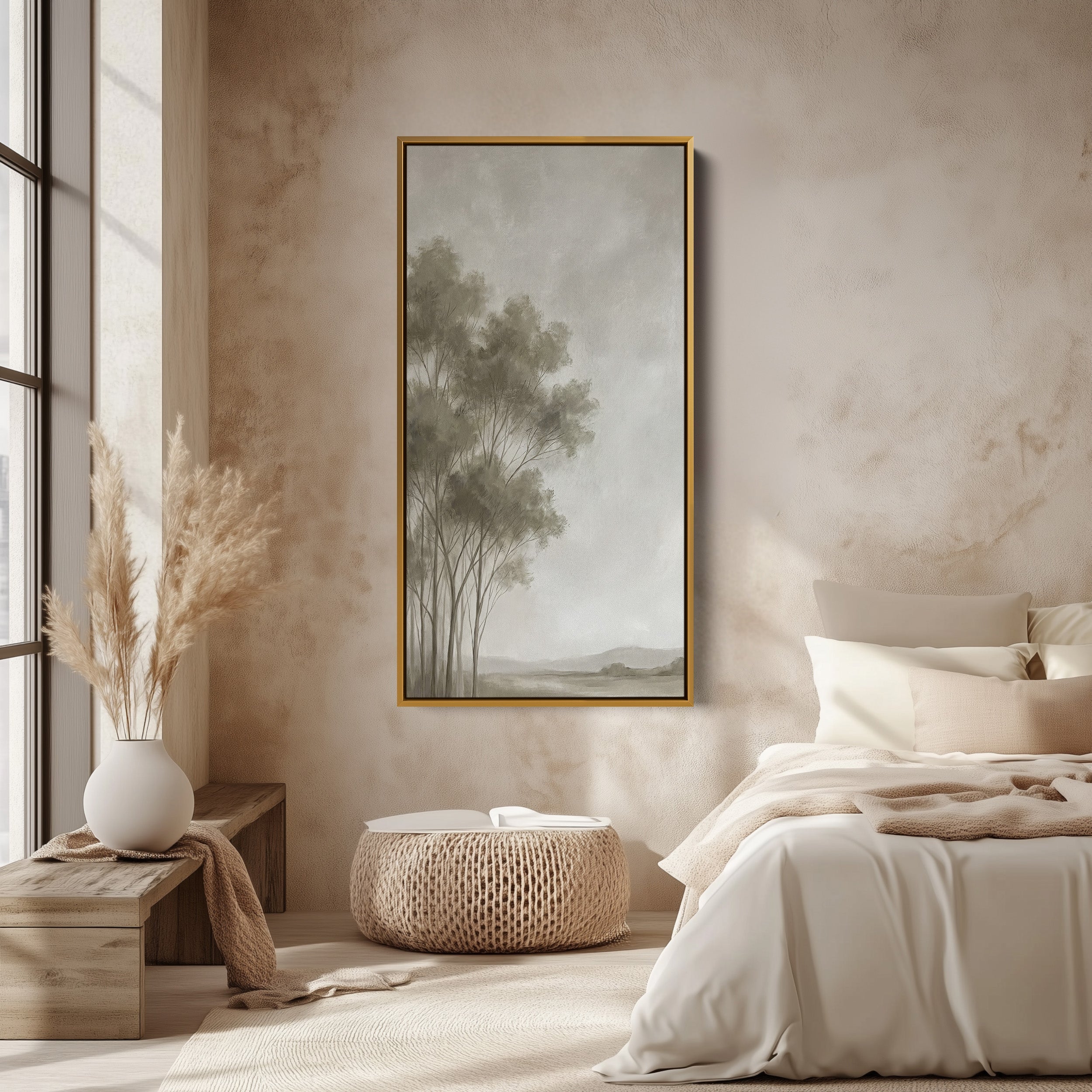 Misty Tree Grove Portrait Wall Art Vertical Wall Art For Kitchen