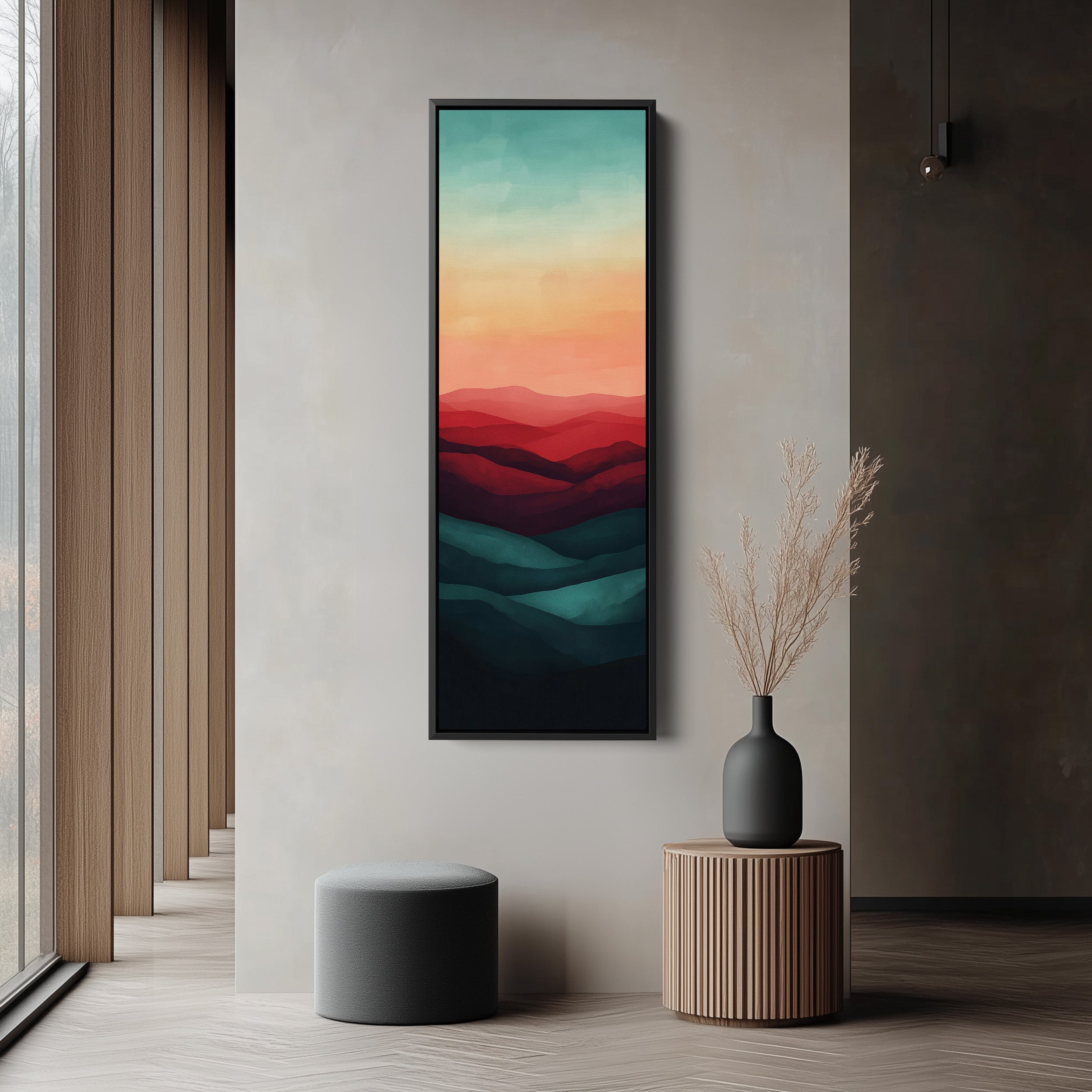Minimalist Sunset Vertical Long Wall Art