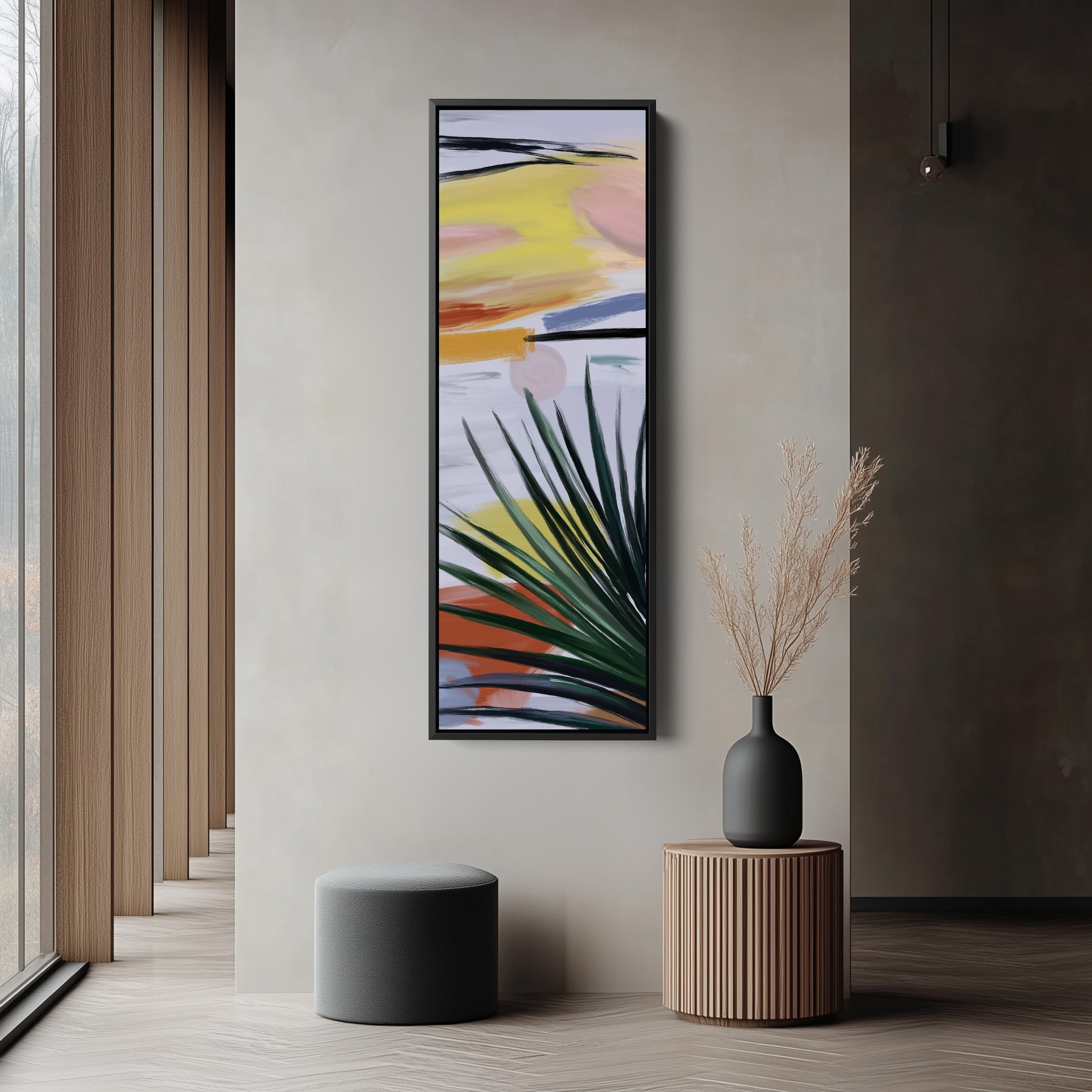 Vertical Wall Art Abstract Sunset