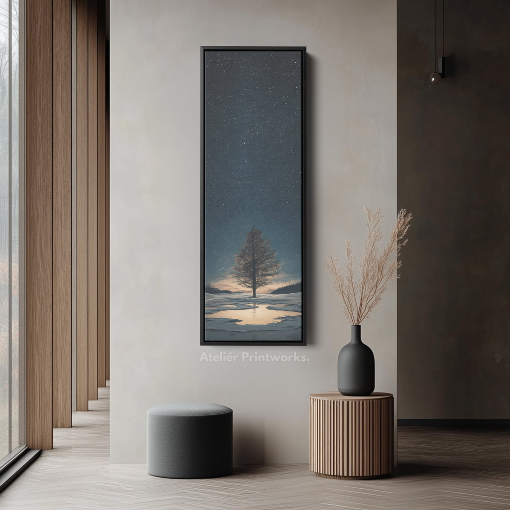 Night Sky Large Frame Wall Decor Long Narrow Vertical Wall Art