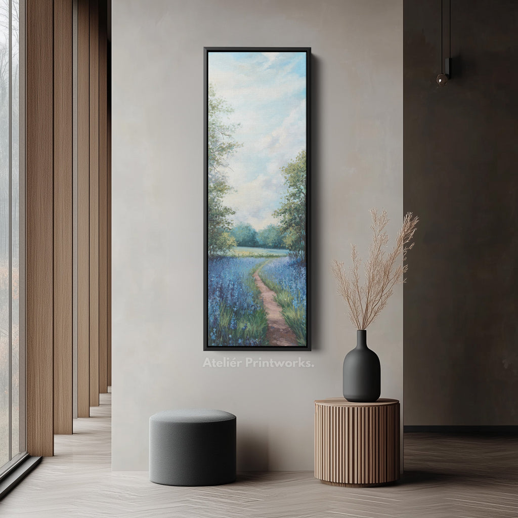 Bluebell Large Painting Vertical Long Wall Art Large Canvas Decor
