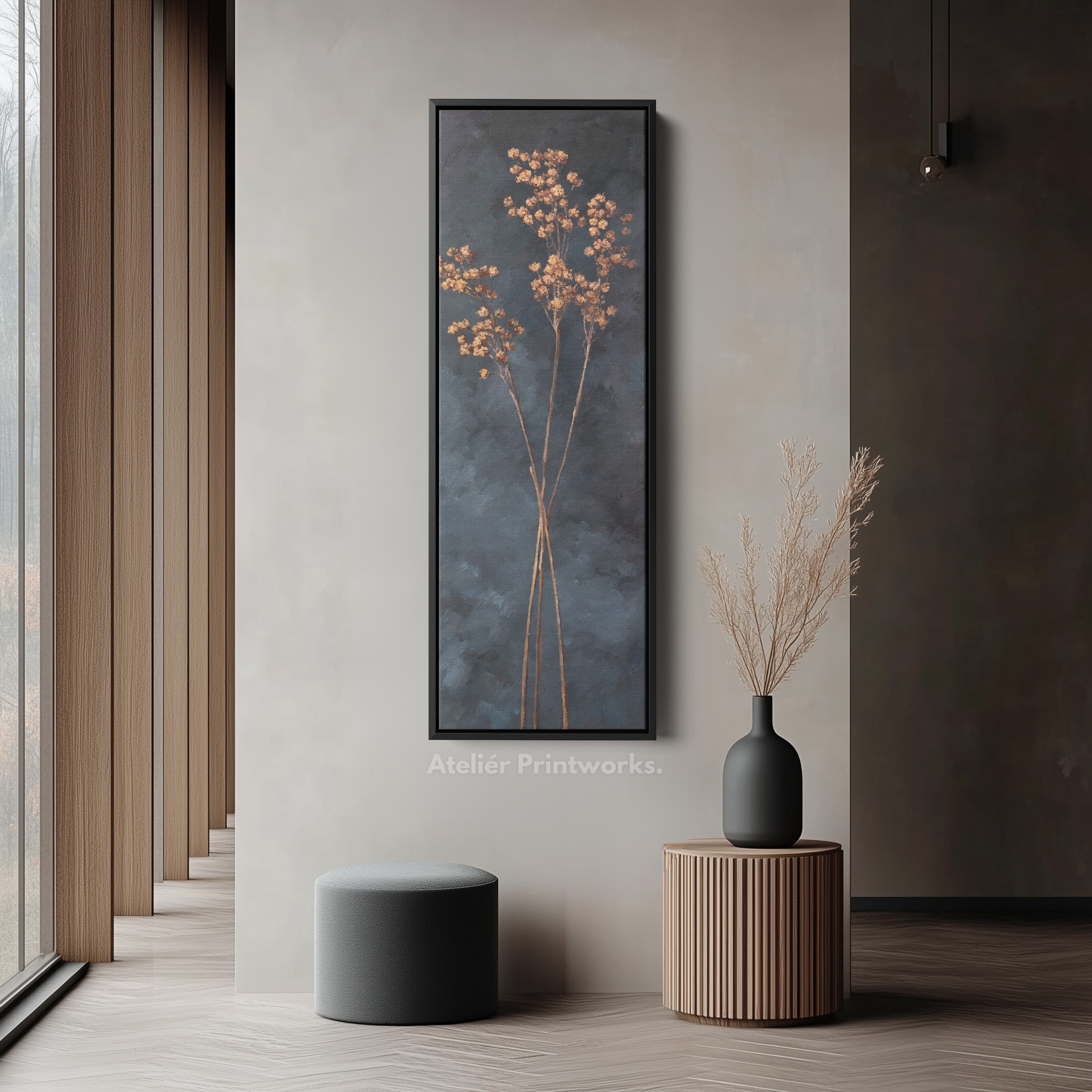 Vintage Wildflower Kitchen Tall Skinny Vertical Framed Canvas Decor