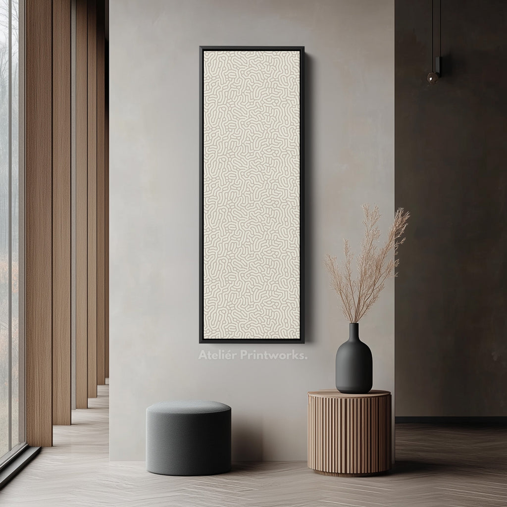 Minimalist Beige Abstract Pattern Vertical Wall Decor