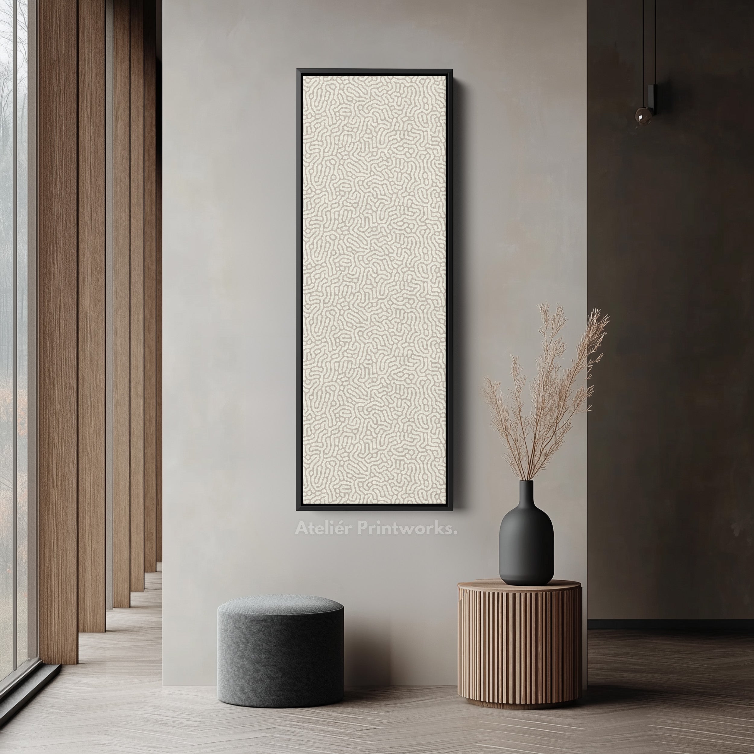 Minimalist Beige Abstract Pattern Vertical Wall Decor