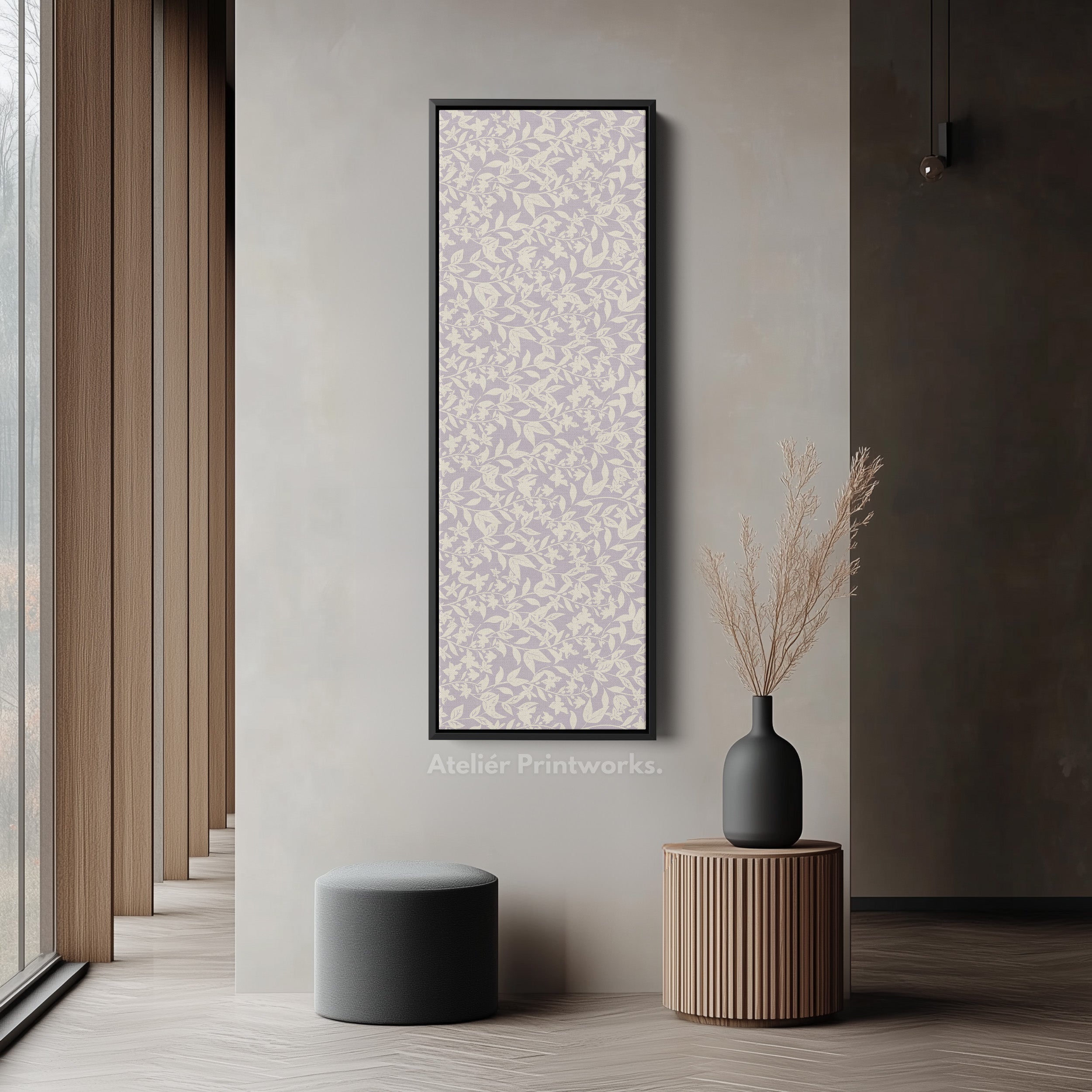 Botanical Beige & Purple Floral Framed Floral Wall Art