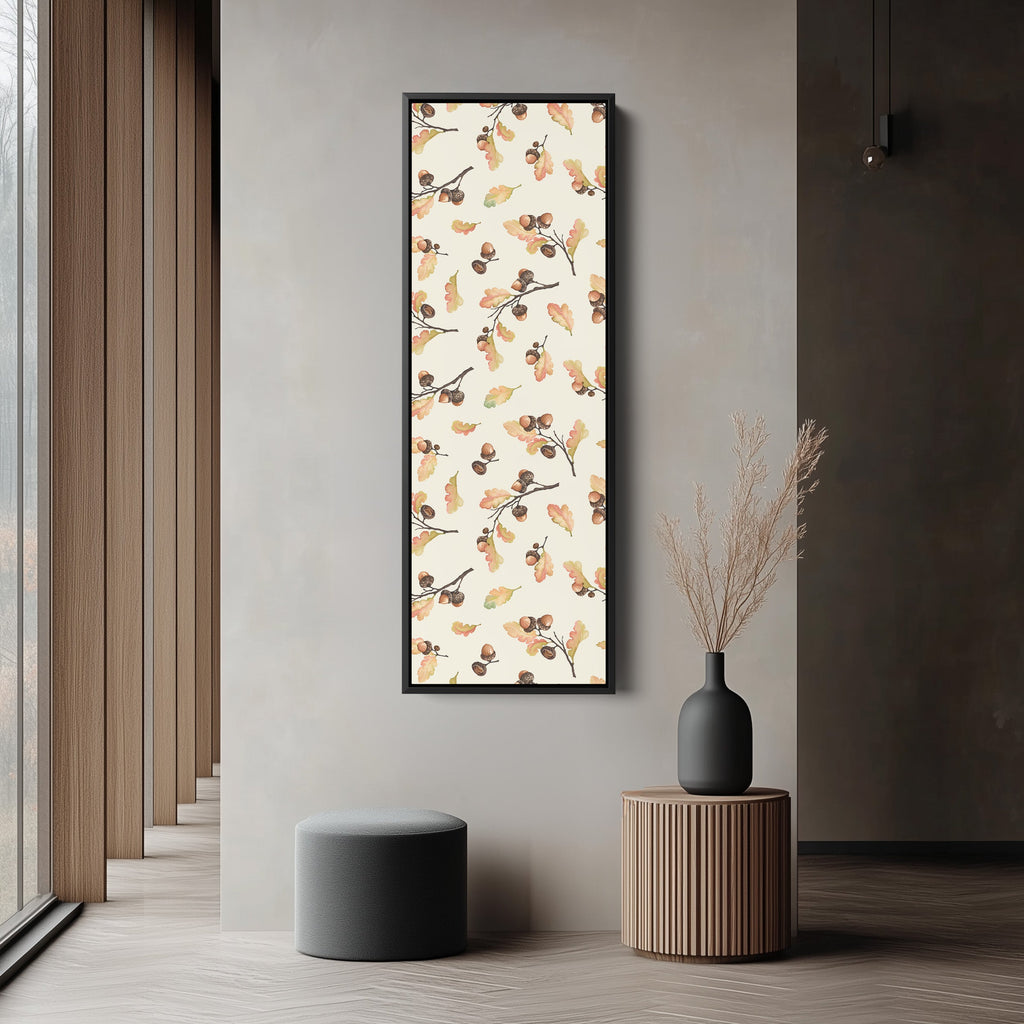 Narrow Wall Art Acorns And Oak Leaves Tall Canvas For Kitchen