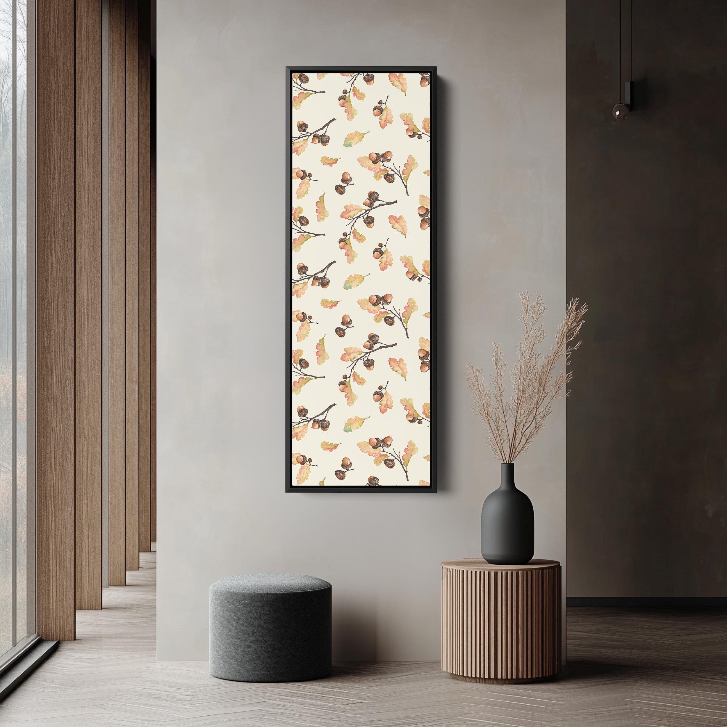 Narrow Wall Art Acorns And Oak Leaves Tall Canvas For Kitchen