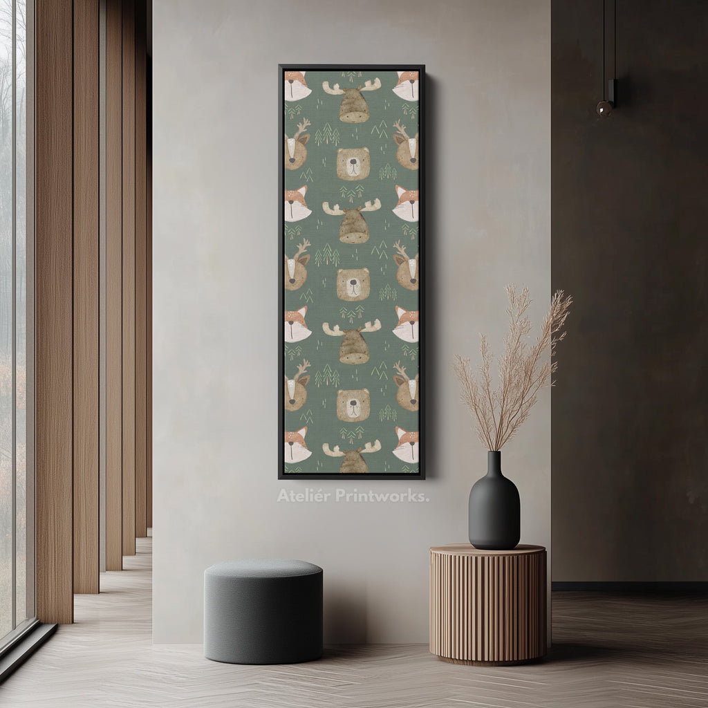 Vertical Kids Room Wall Decor Woodland Animals