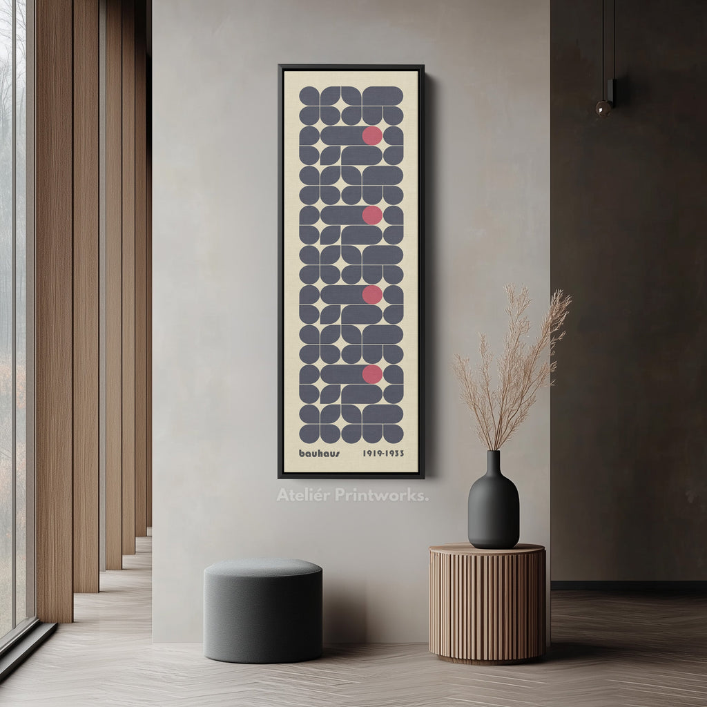 Beige Large Framed Canvas Beige Bauhaus Wall Art