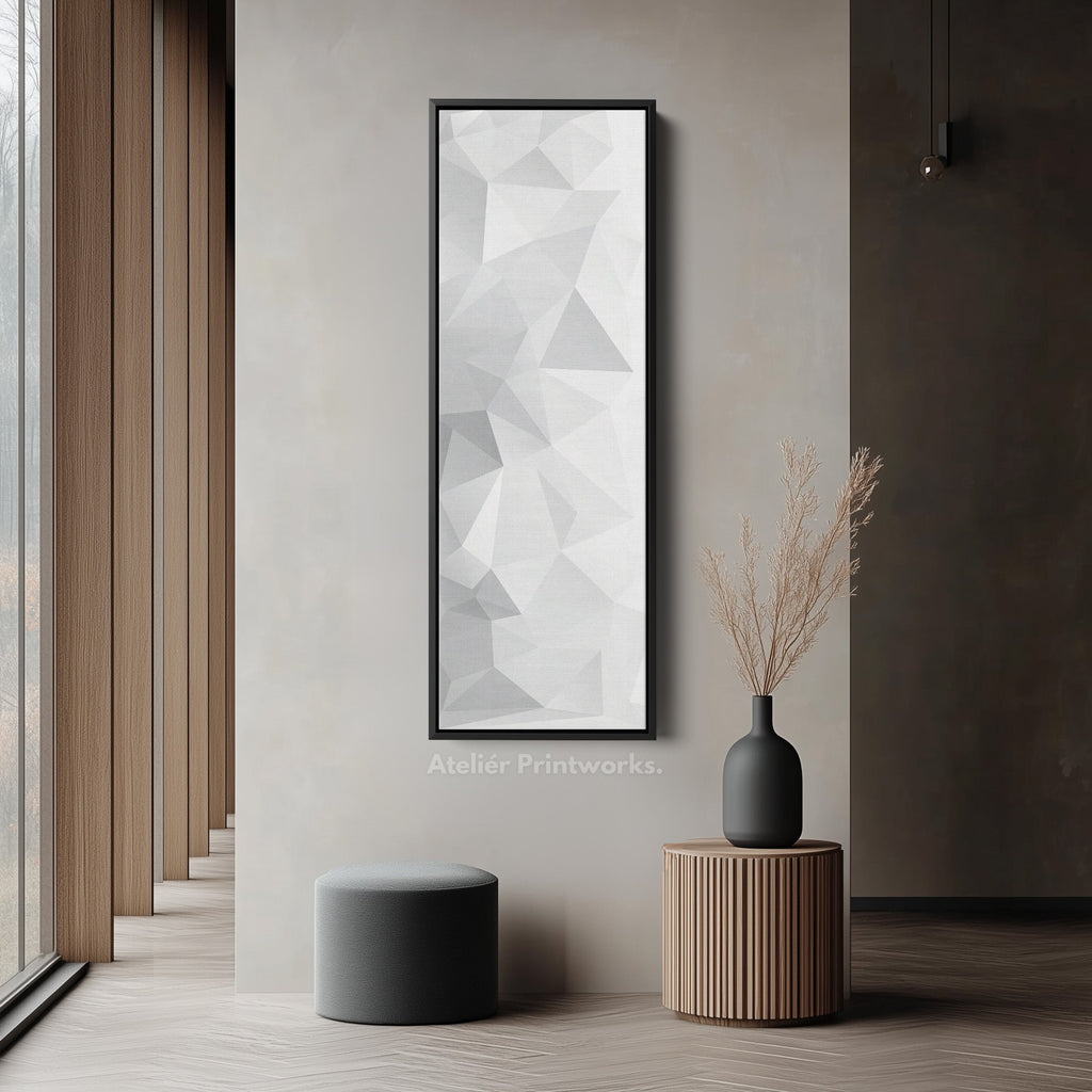 Abstract Black Stripes Vertical Framed Canvas Wall Art for Bedroom or Entryway