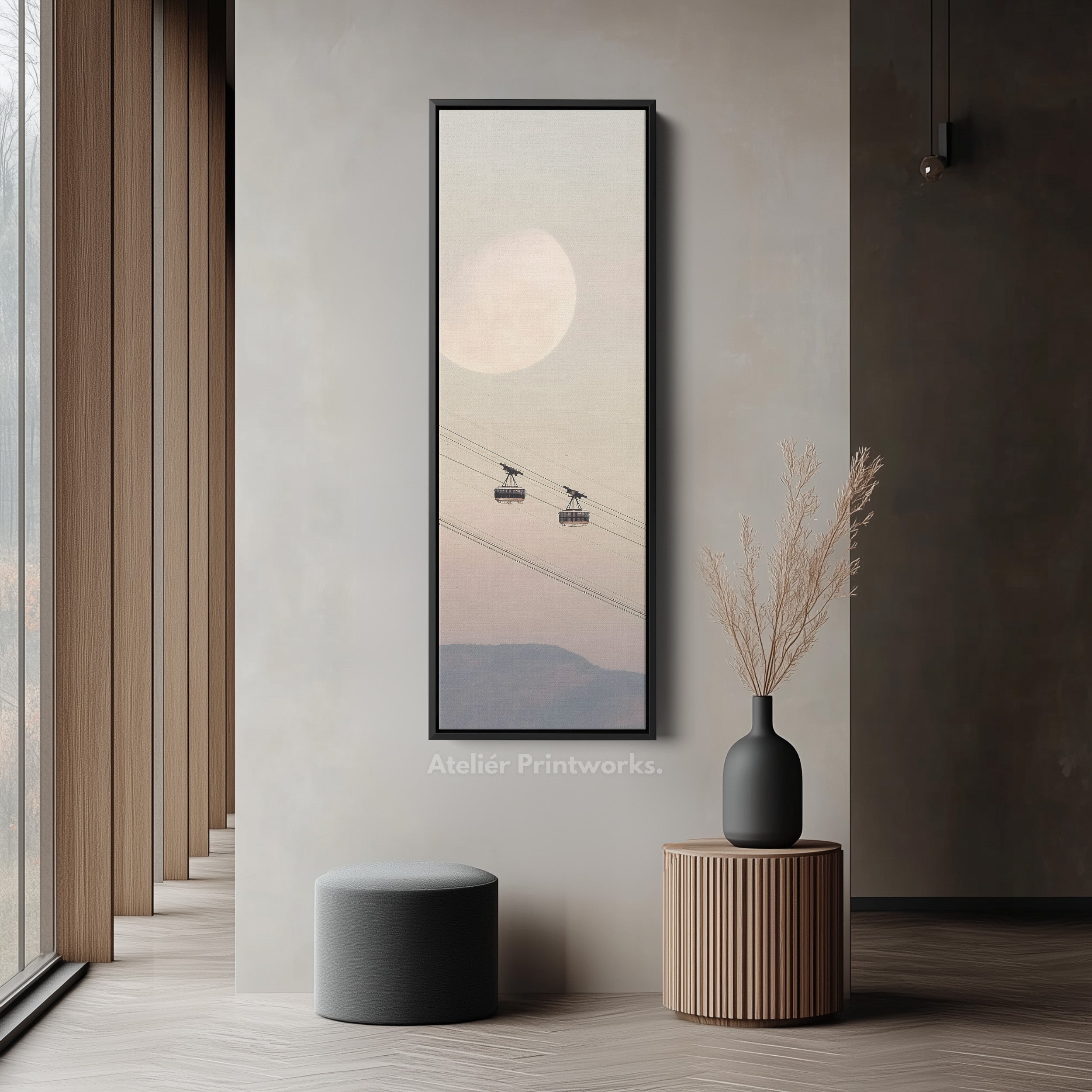 Tall Canvas Wall Art Cable Cars Long Vertical Canvas For Hallway
