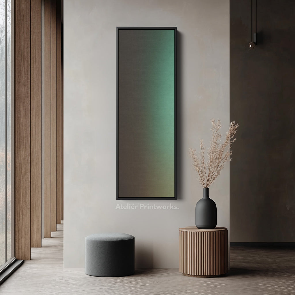 Vertical Wall Art Green Brown Long Vertical Canvas For Hallway