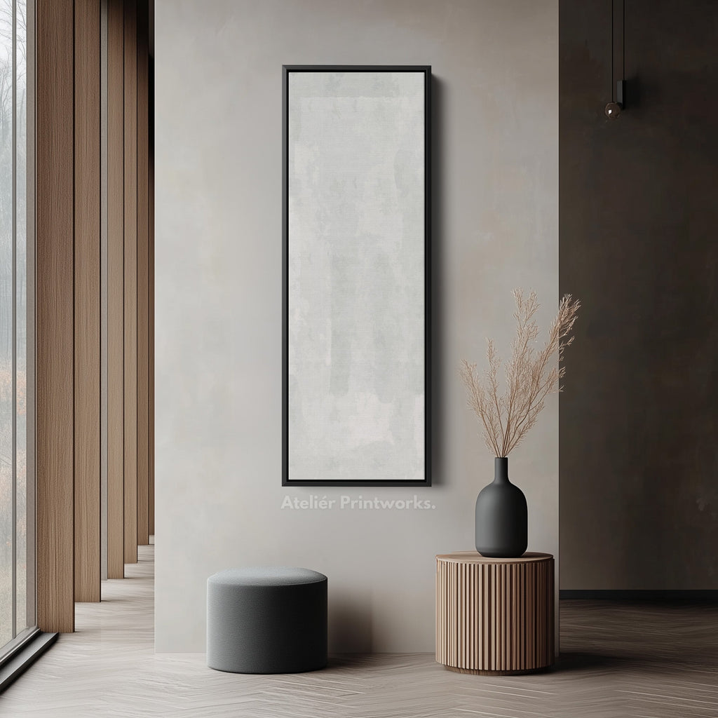 Vertical Wall Art Grey Beige Tall Canvas For Hallway