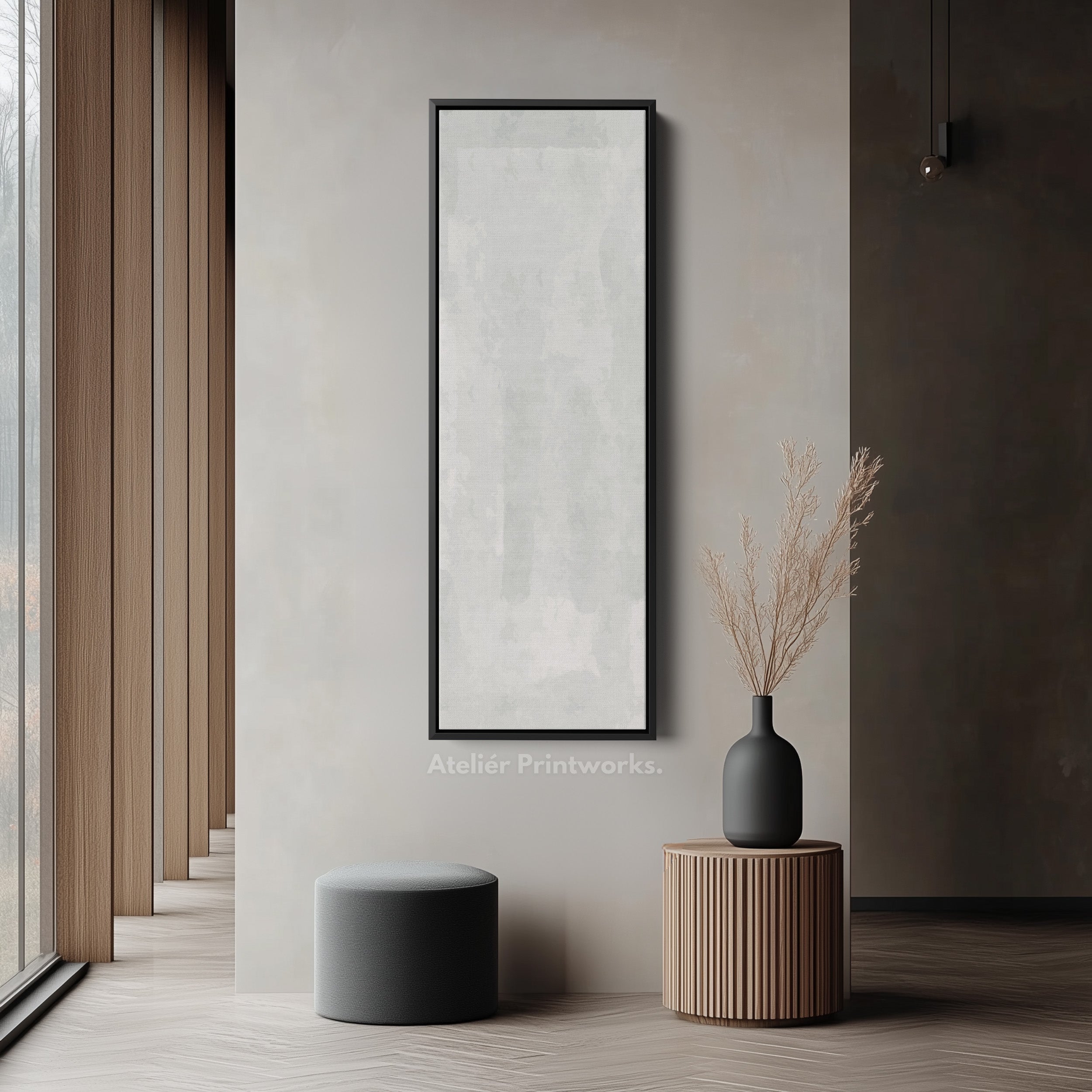 Vertical Wall Art Grey Beige Tall Canvas For Hallway