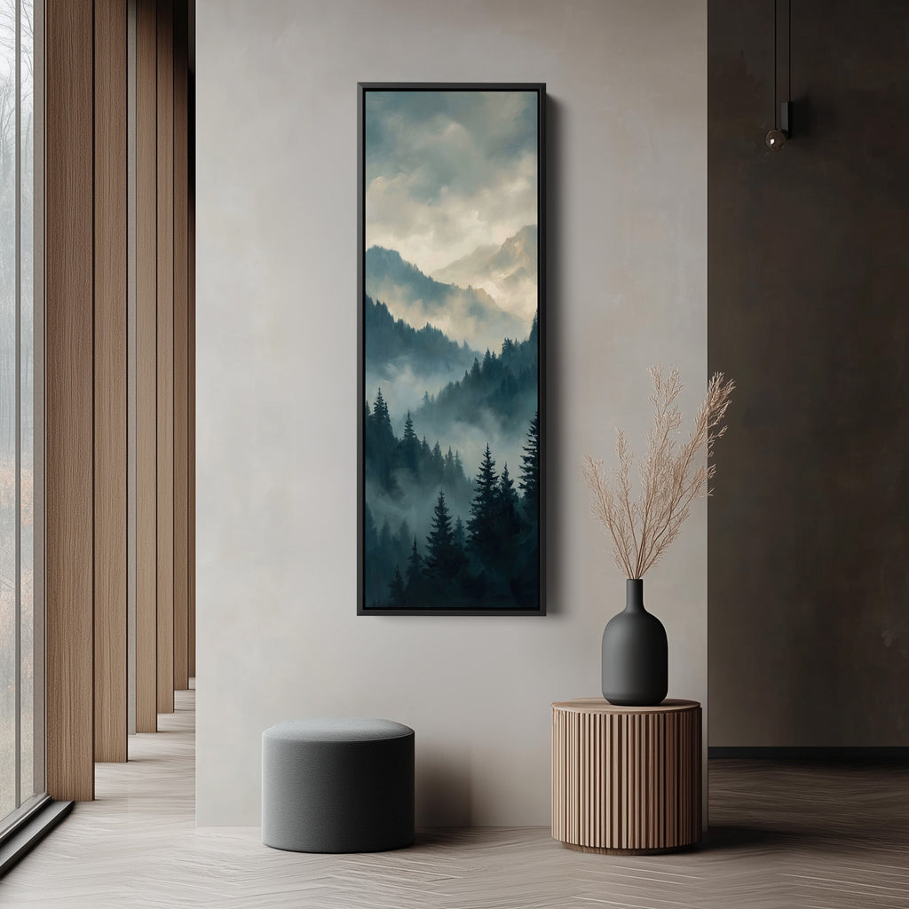 Large Wall Art Misty Alpine Forest Oversized Wall Decor For Living Room