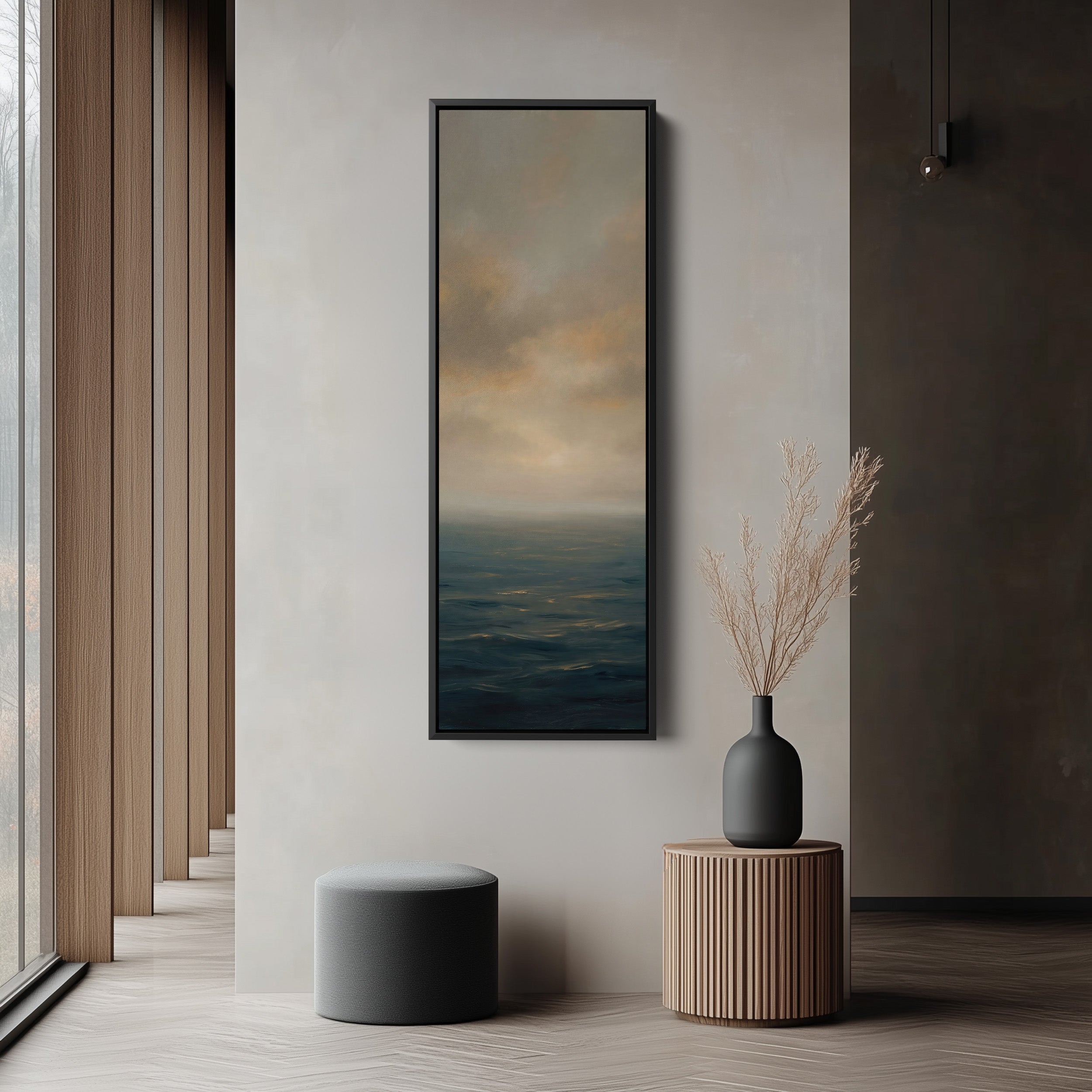 Moody Ocean Horizon Panoramic Wall Art Extra Wide Canvas Bedroom