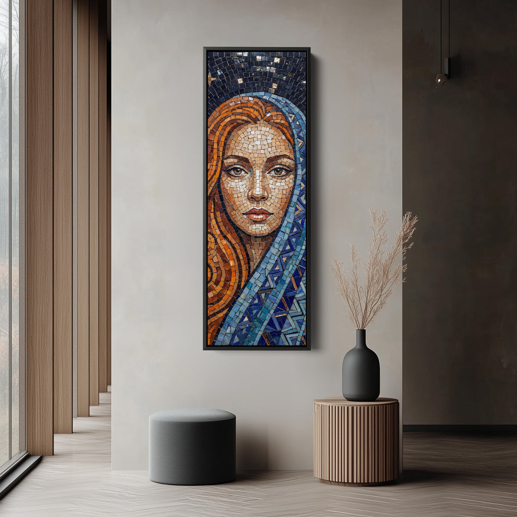 Mosaic Portrait Vertical Wall Art Framed Canvas Print Living Room