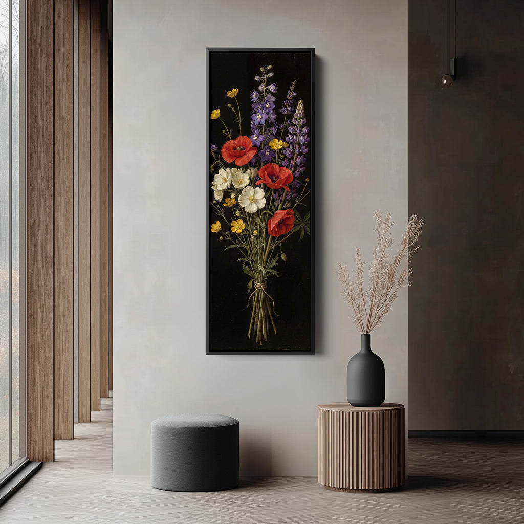 Wildflower Bouquet Large Wall Art Framed Canvas Living Room