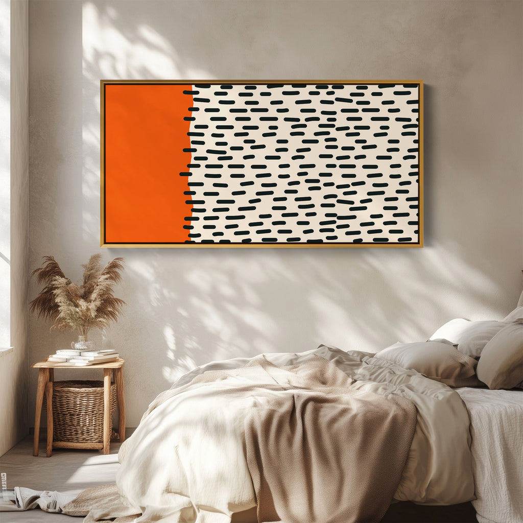 Horizontal Wall Art Abstract Dash Panel Statement Wall Decor Living Room