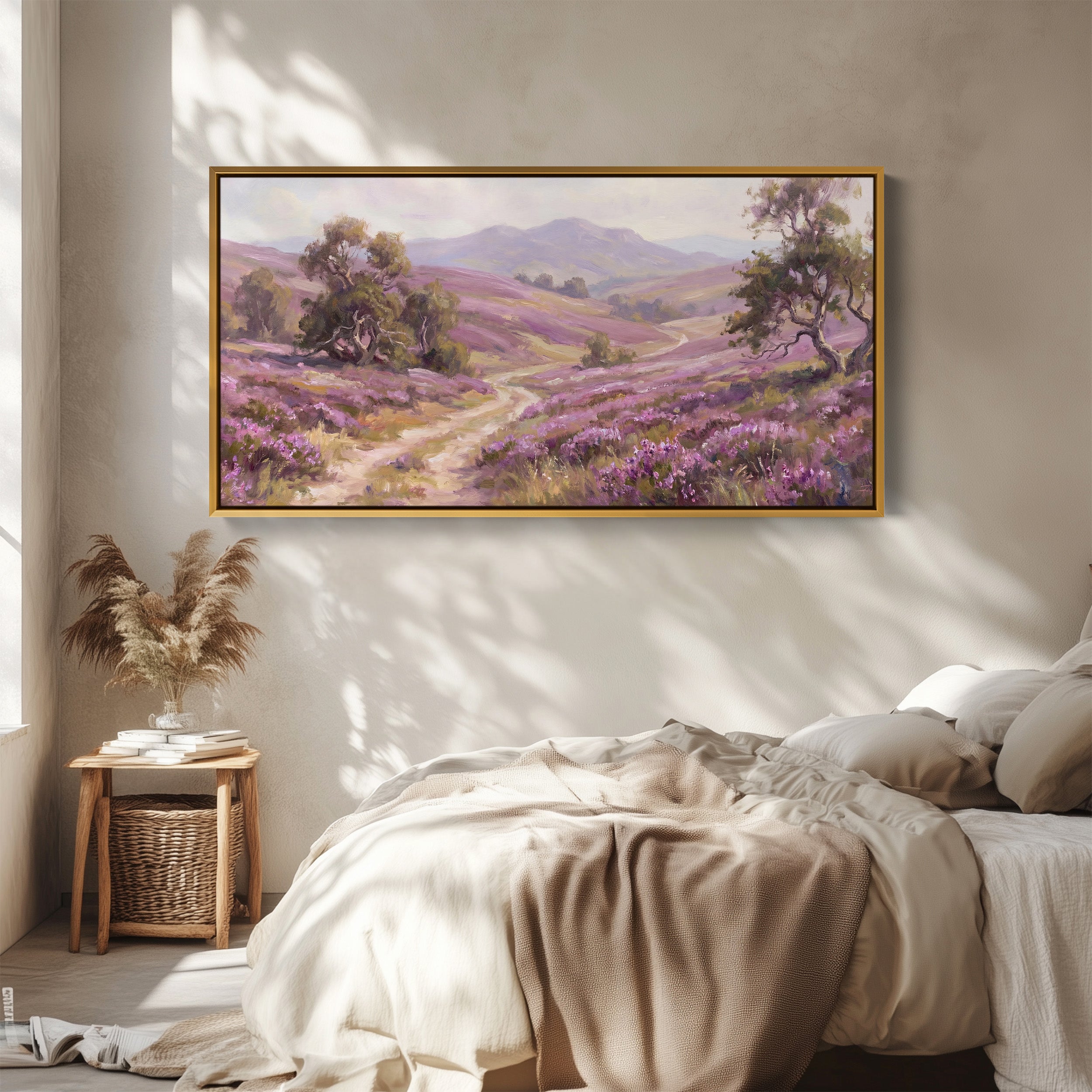 Heather Hills panoramic wall art Extra Wide Canvas Living Room