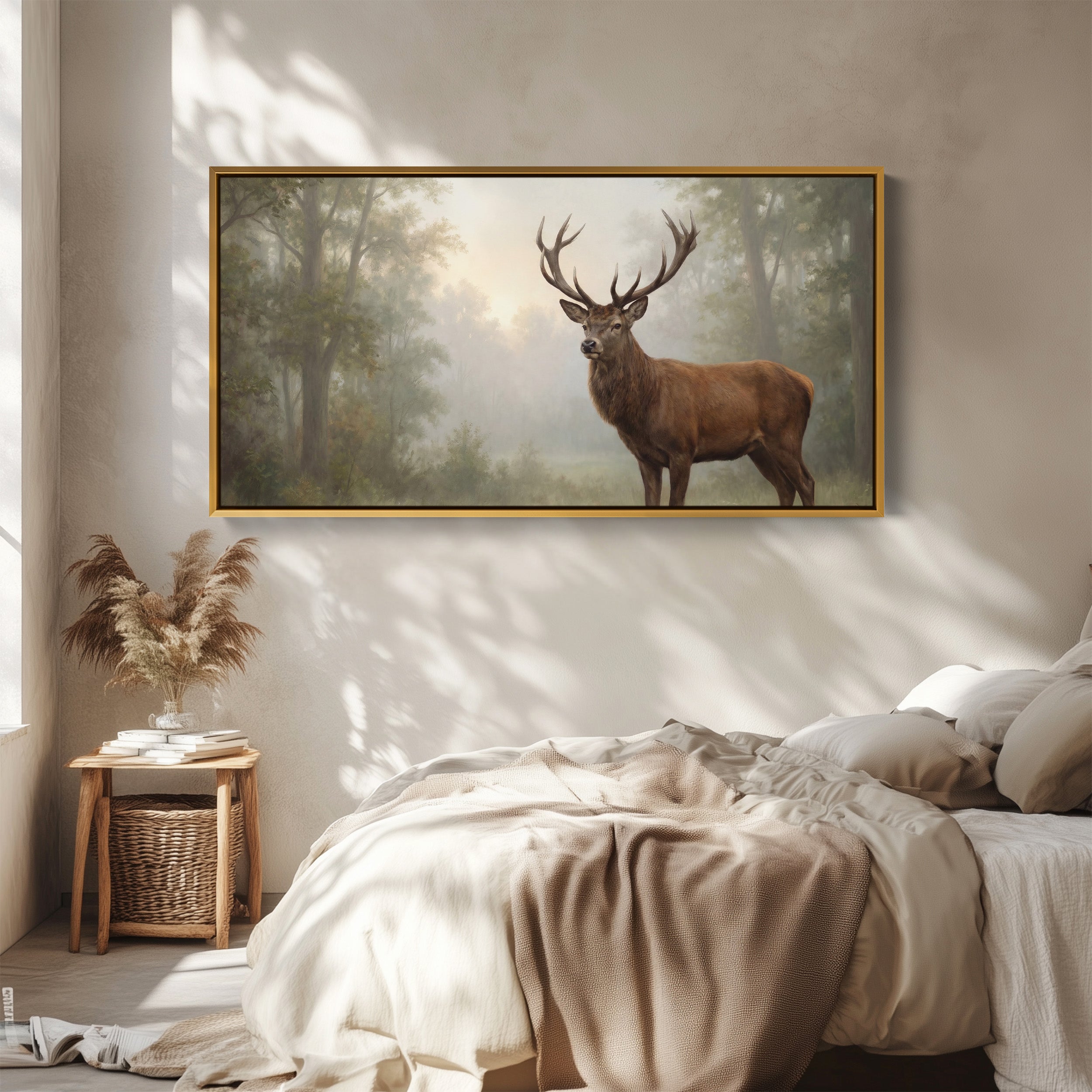 Misty Stag large wall art Oversized Wall Decor For Hallway