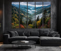 5 Panels Smoky Mountains Extra Large Canvas Wall Art Print