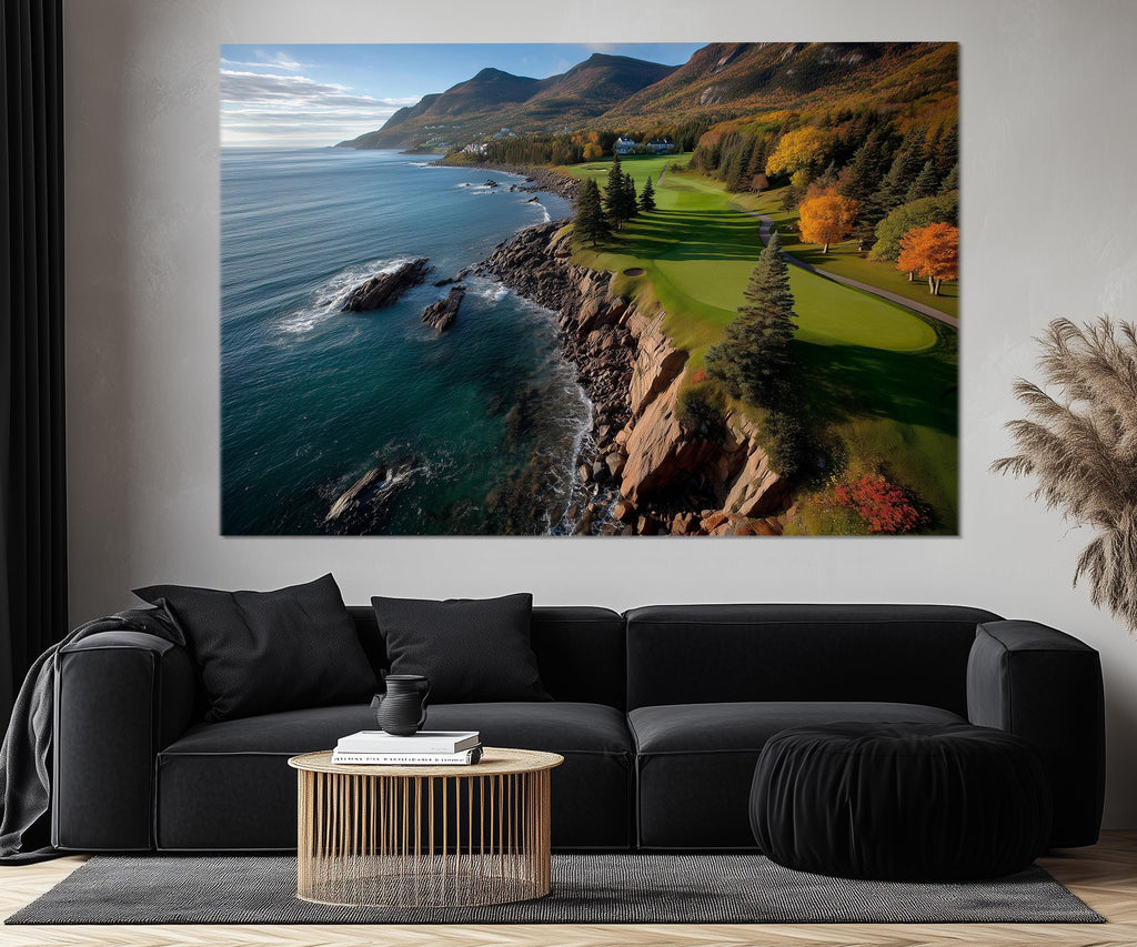5 Piece Golf Course With Ocean Cliffs View Extra Large Wall Art