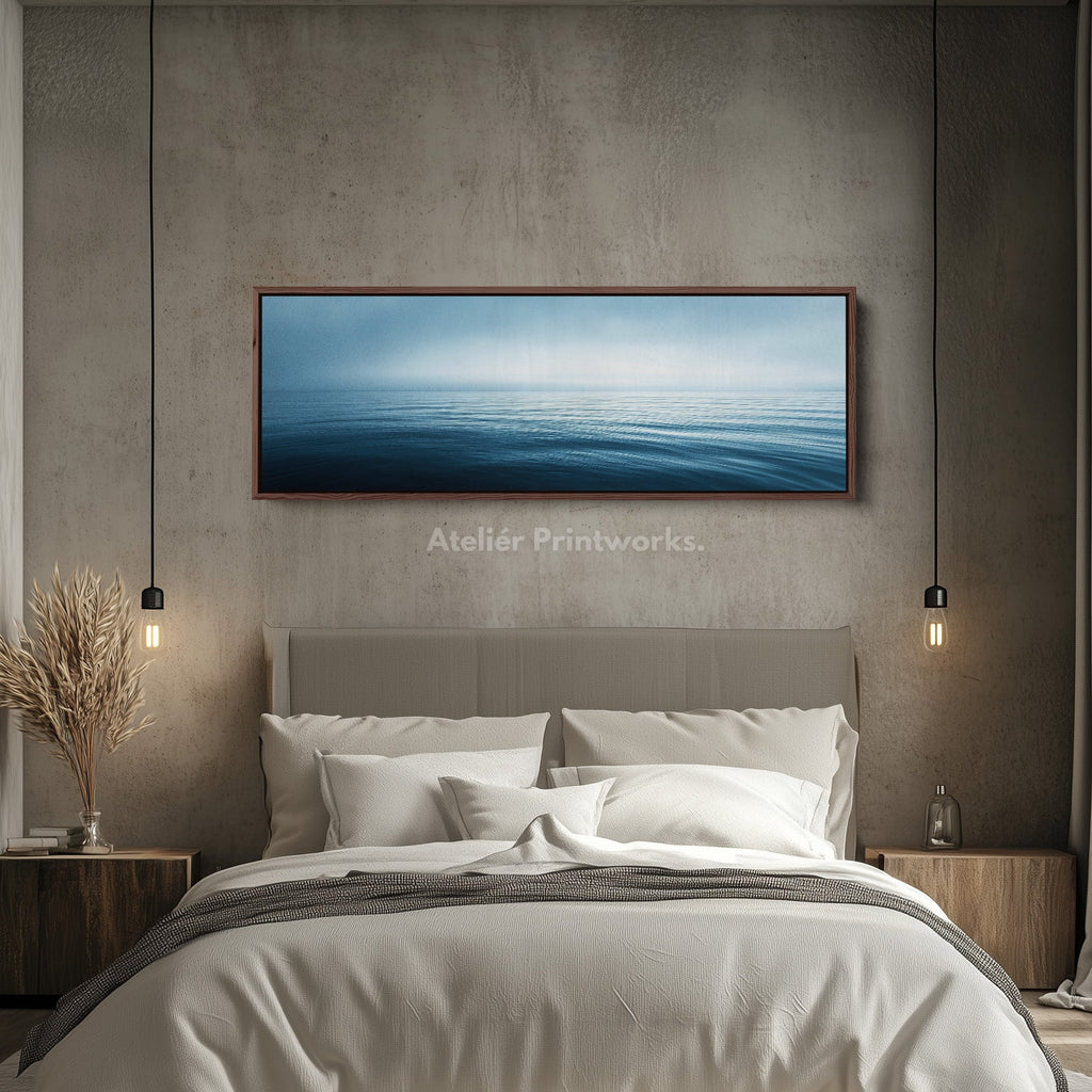 Long Horizontal Wall Art Above Bed Decor Tranquil Ocean