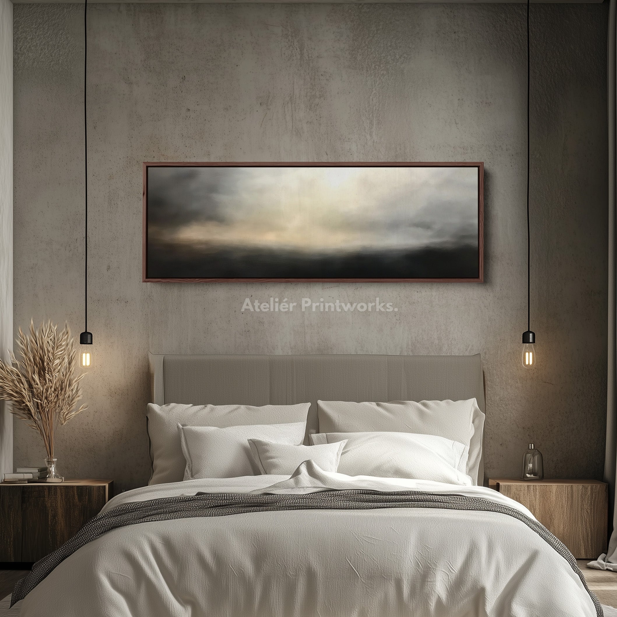 Abstract Landscape Large Horizontal Framed Canvas Wall Art
