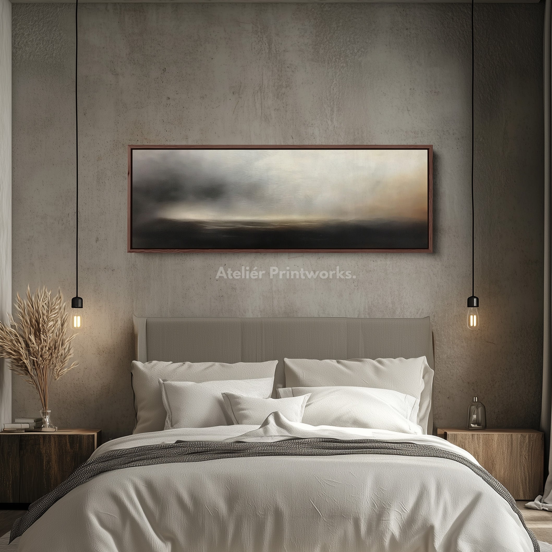 Large Horizontal Framed Canvas Wall Art Abstract Cloud