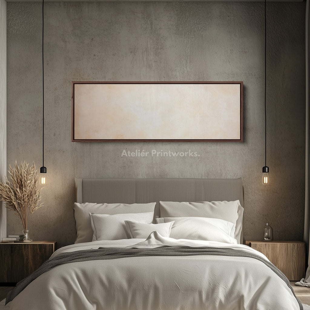 Abstract Beige Minimalist Long Horizontal Wall Art Panoramic Wall Art