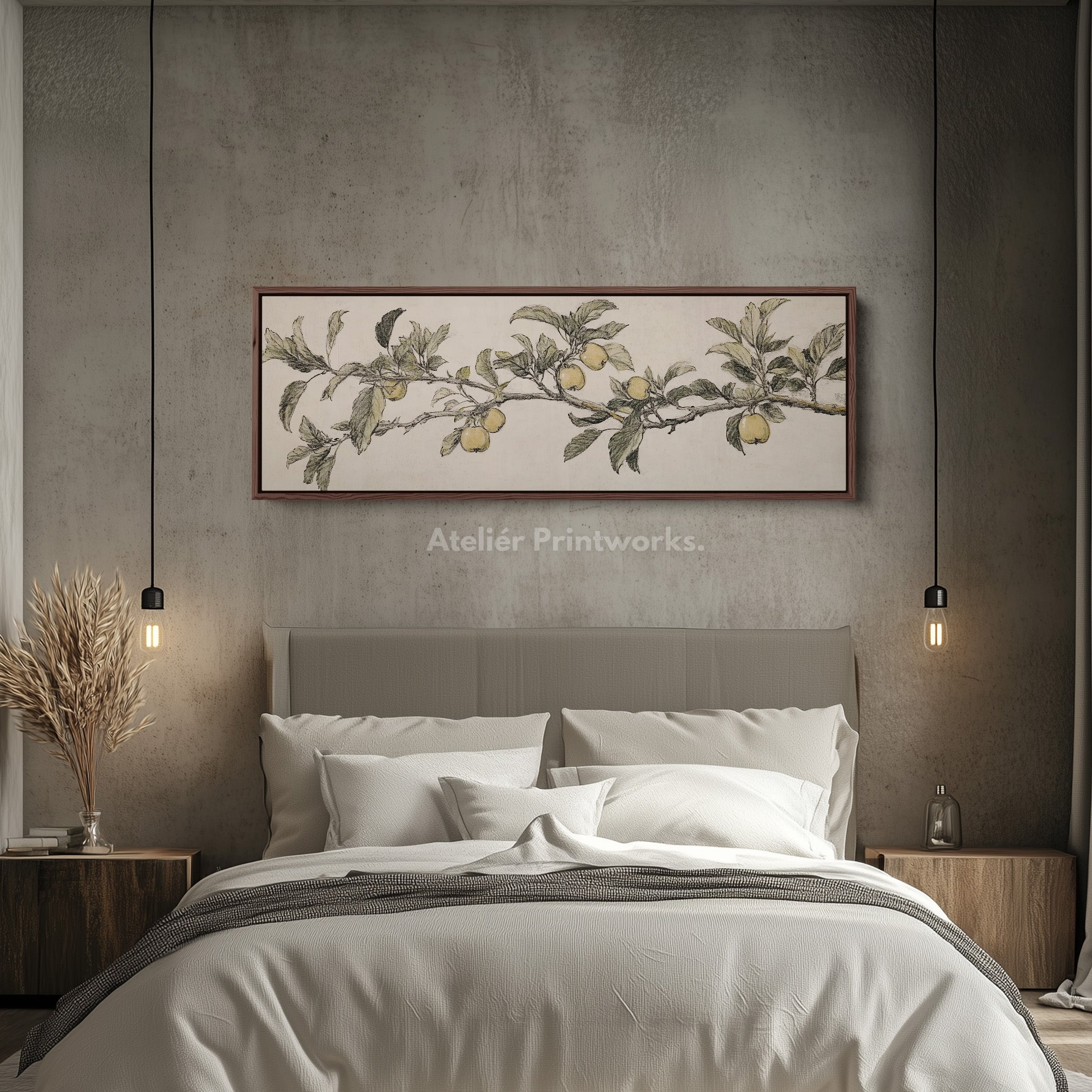 Apple Tree Above Bed Decor Framed Canvas Wall Decor