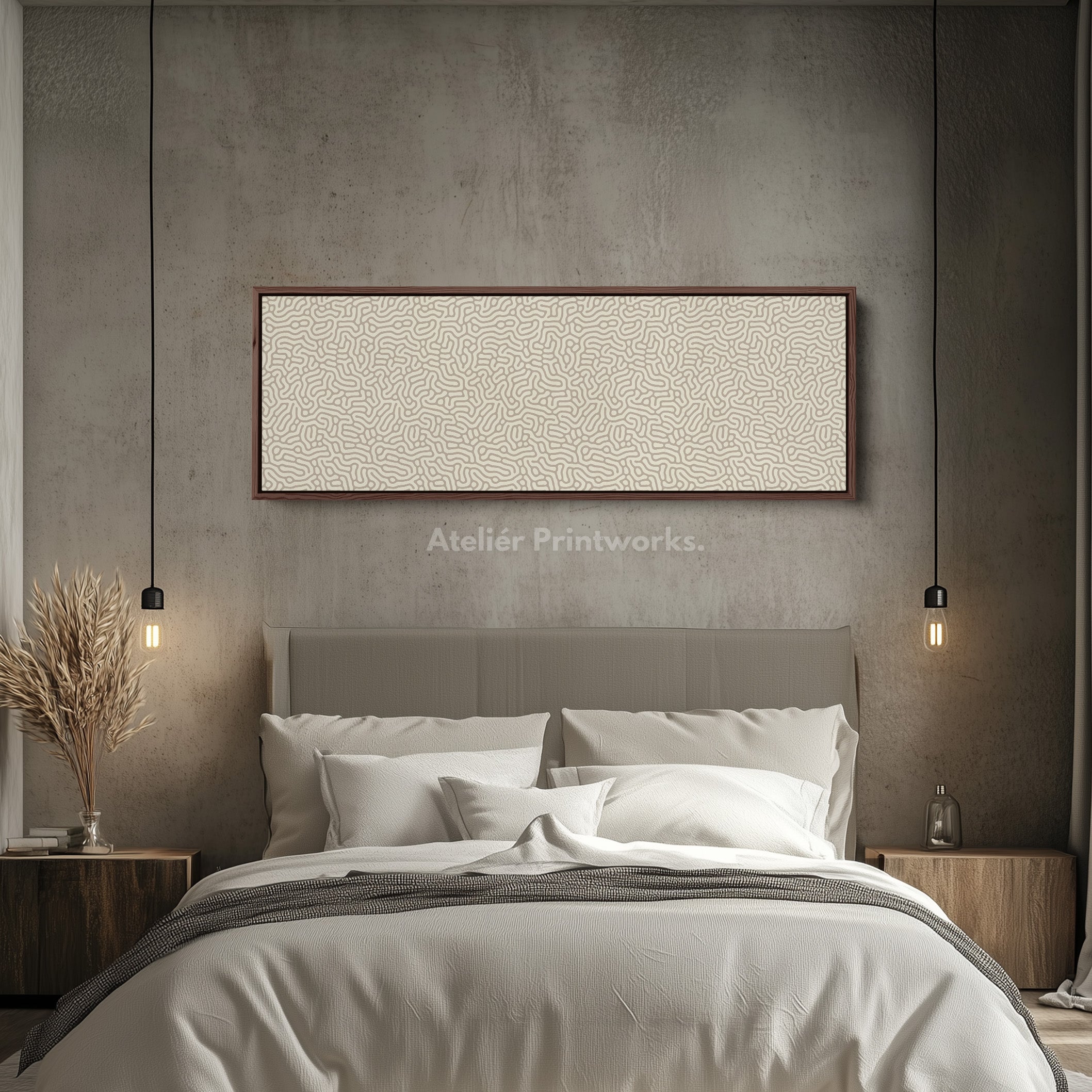 Minimalist Beige Organic Pattern Horizontal Wall Decor