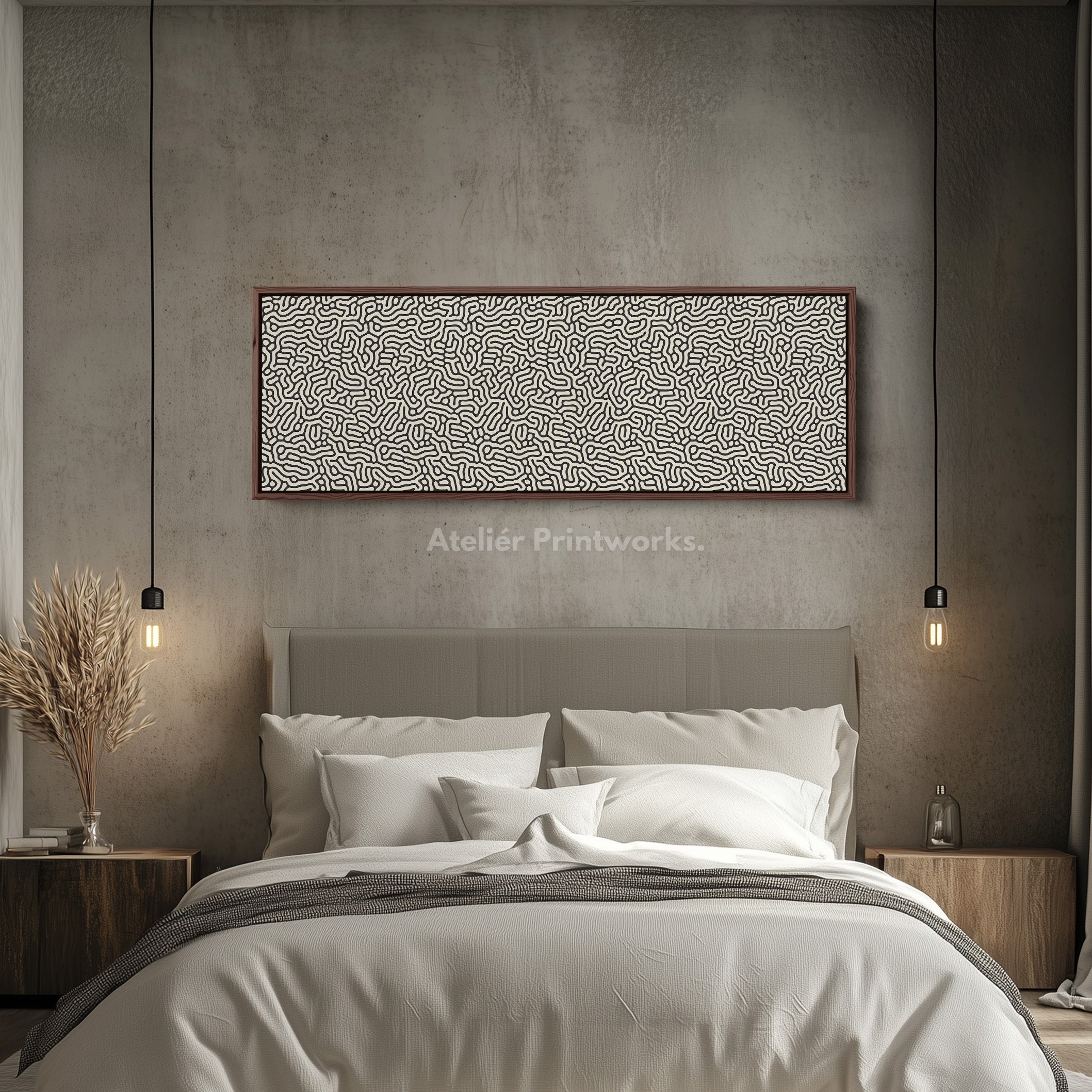 Minimalist Black Organic Pattern Horizontal Wall Art