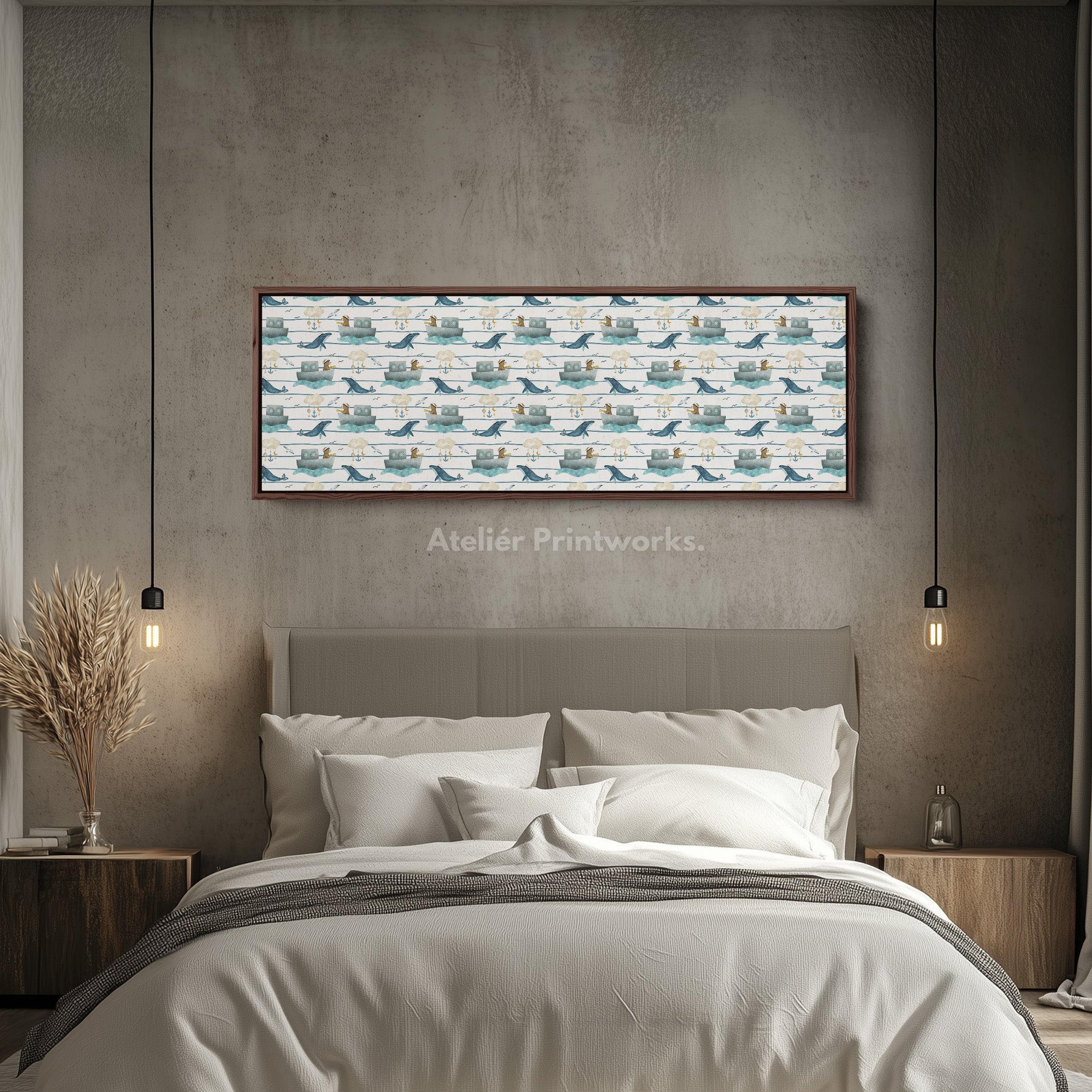 Blue Horizontal Narrow Kids Wall Decor