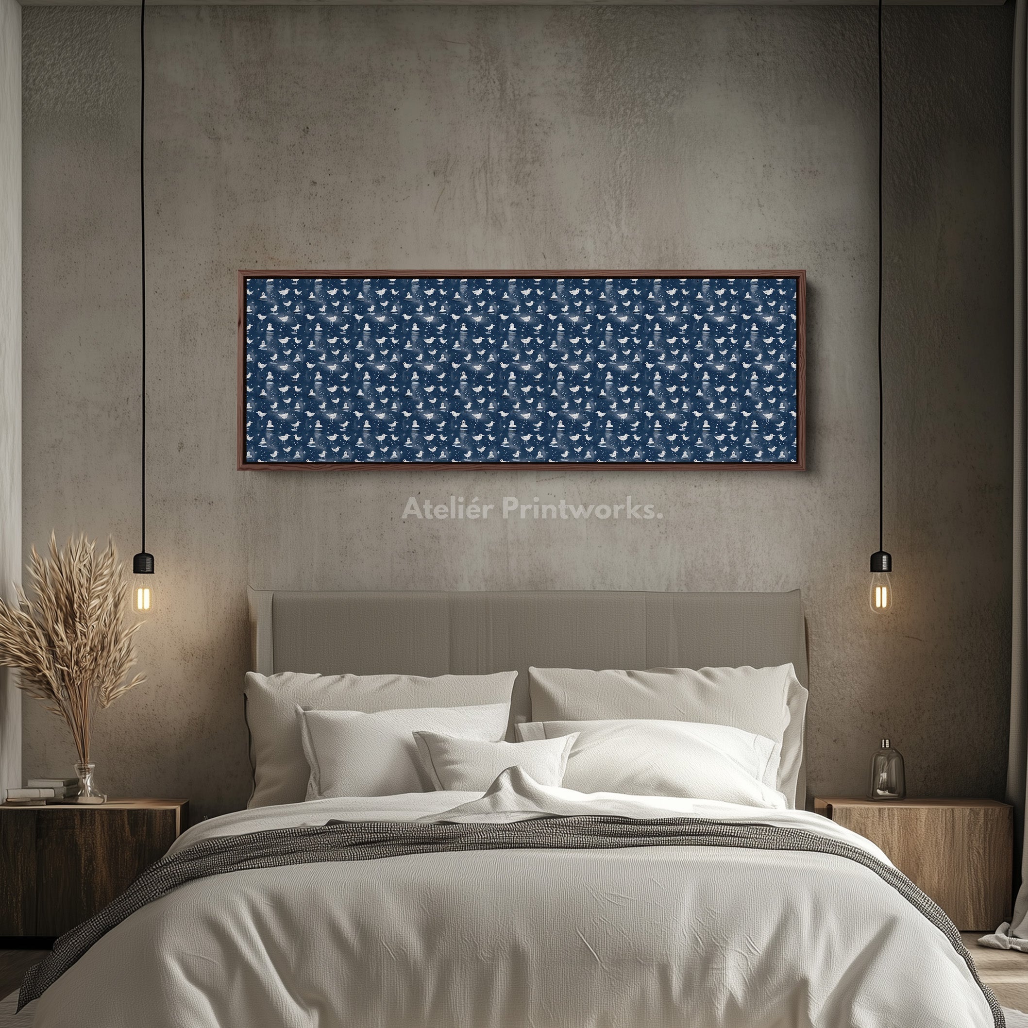Gulls & Lighthouses Long Narrow Panoramic Wall Art