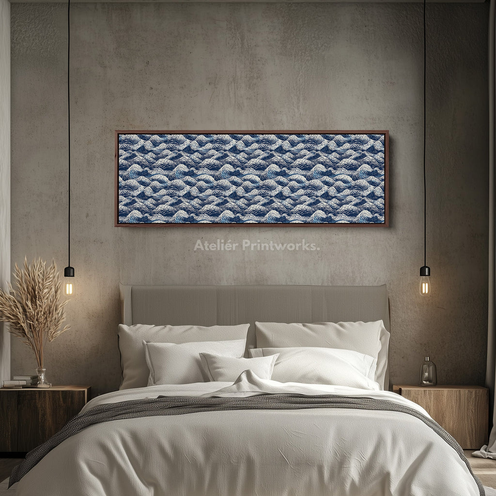 Japandi Style Wave Long Narrow Horizontal Wall Decor