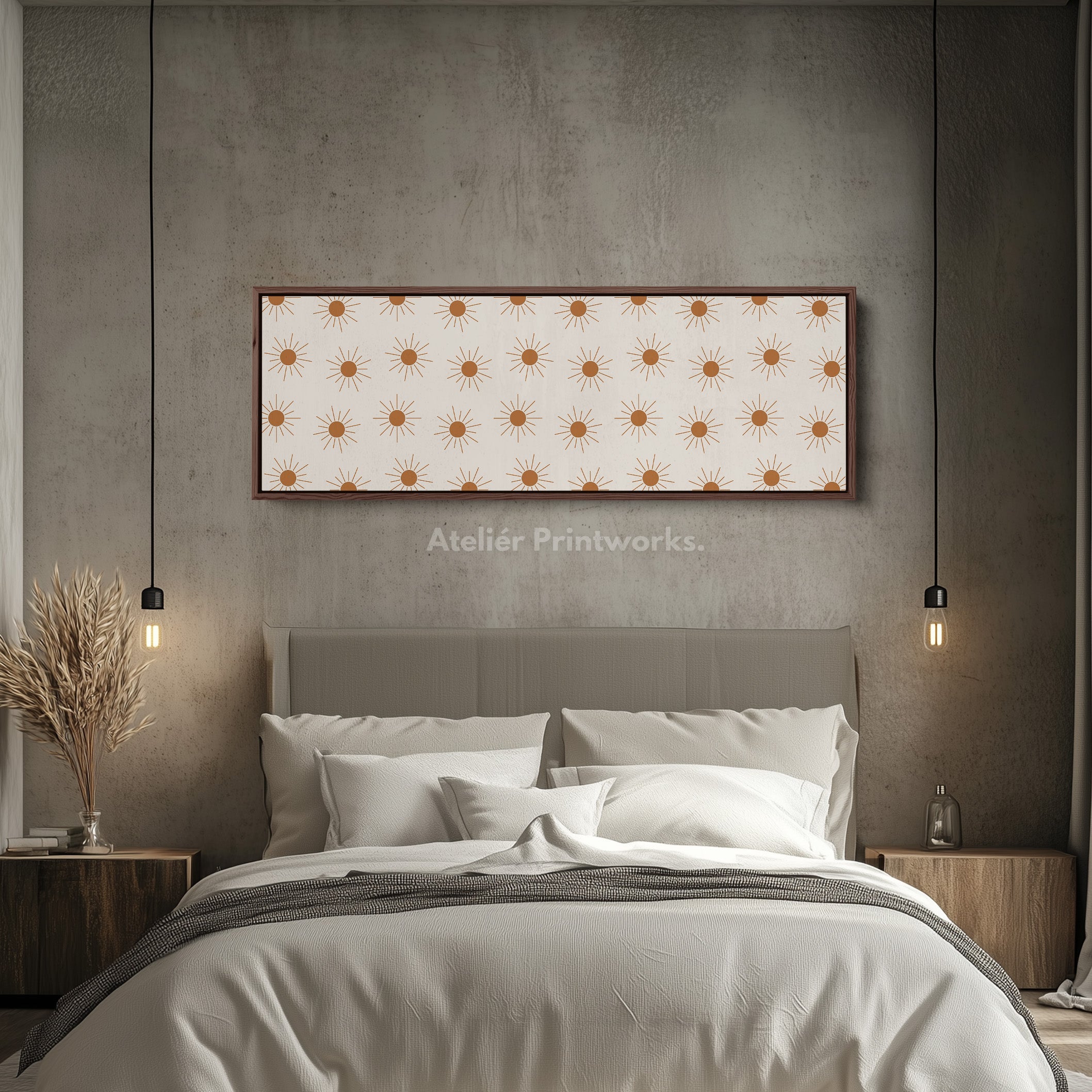 Boho Minimalist Sun Panoramic Slim Wall Art